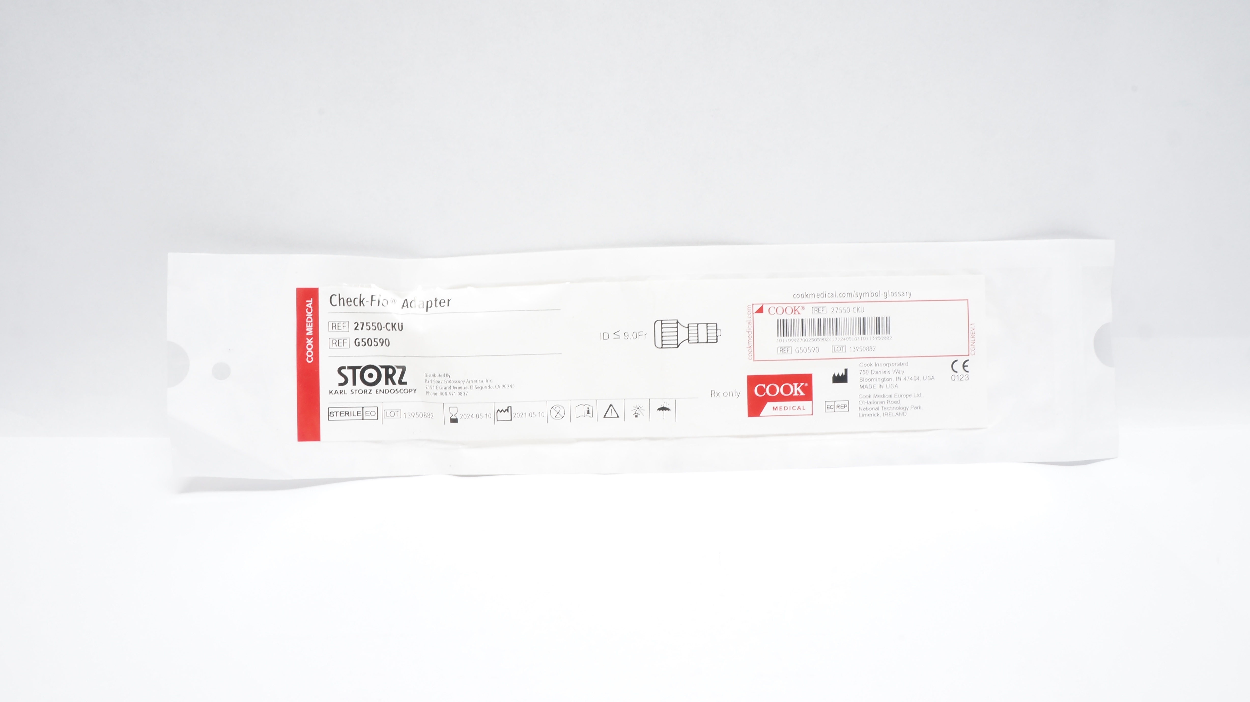 Cook Medical G50590 Karl Storz Endoscopy Check-Flo Adapter ≤9.0Fr (x)