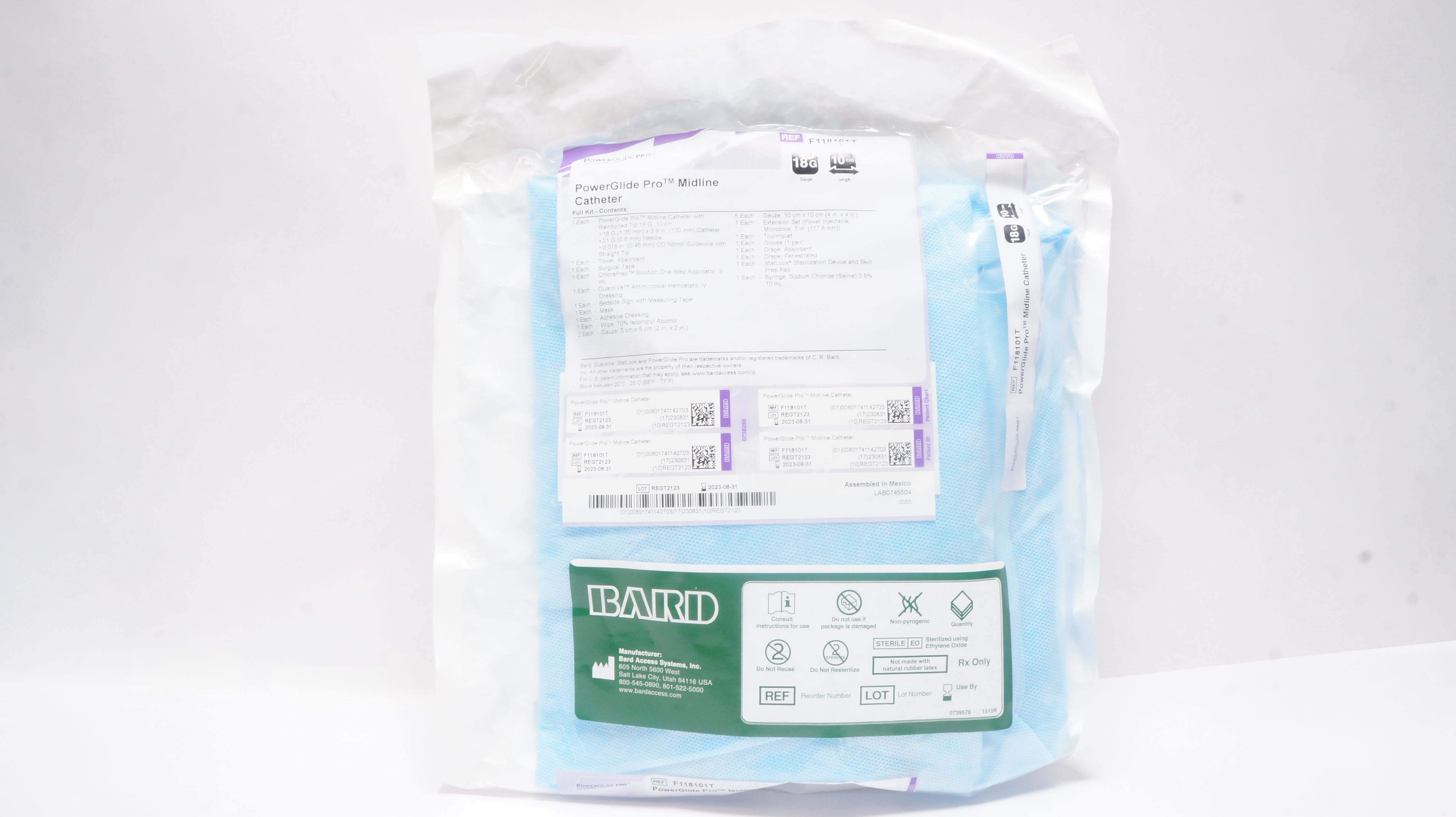 Bard F118101T PowerGlide Pro Midline Cath. 18G x 10cm (x)