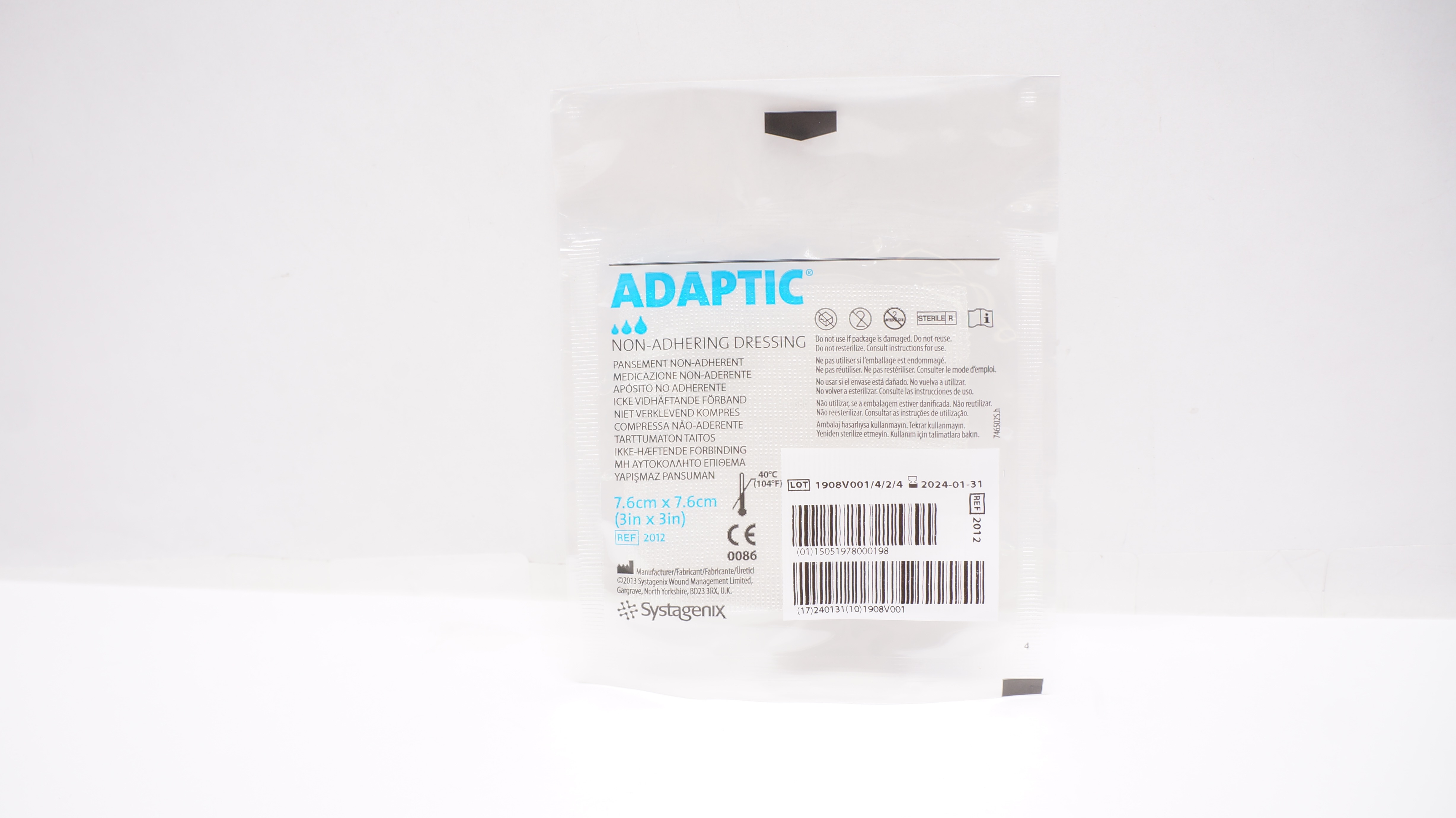 Systagenix 2012 Adaptic Non-Adhering Dressing 3inch x 3inch