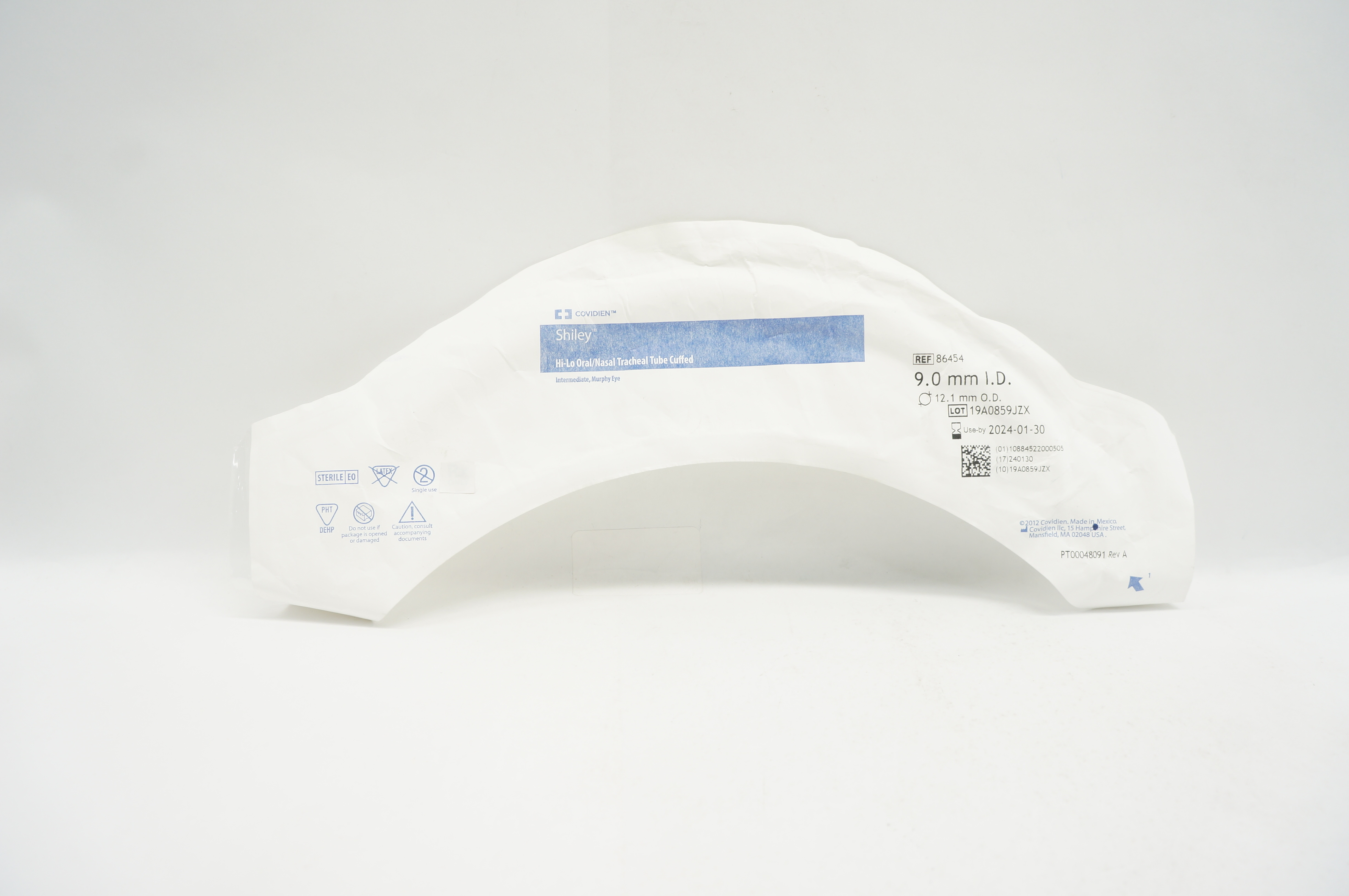 Covidien 86454 Shiley Hi-Lo Oral/Nasal Tracheal Tube Cuffed 9.0mm x 12.1mm