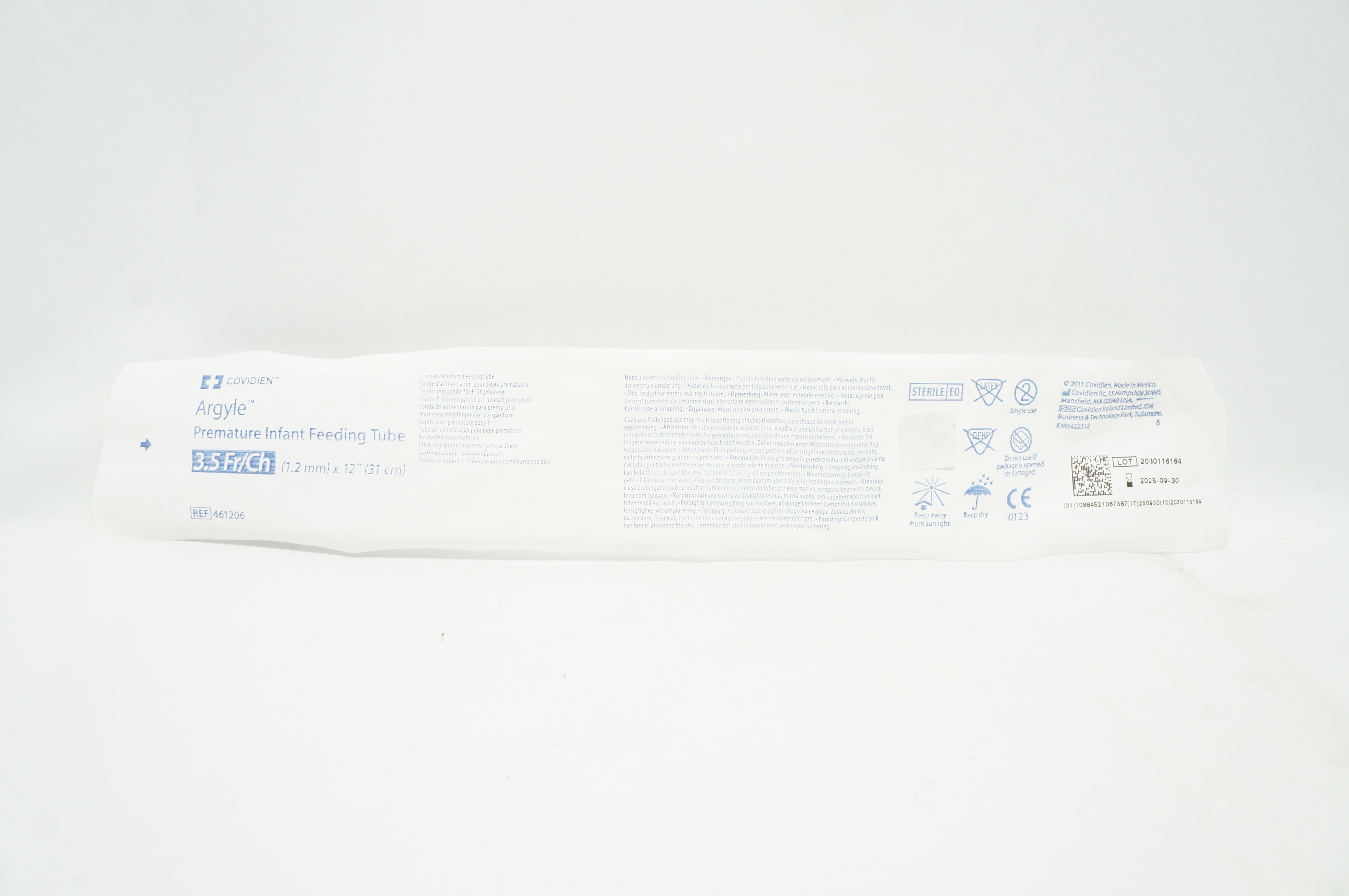 Covidien 461206 Argyle Premature Infant Feeding Tube 3.5Fr/Ch