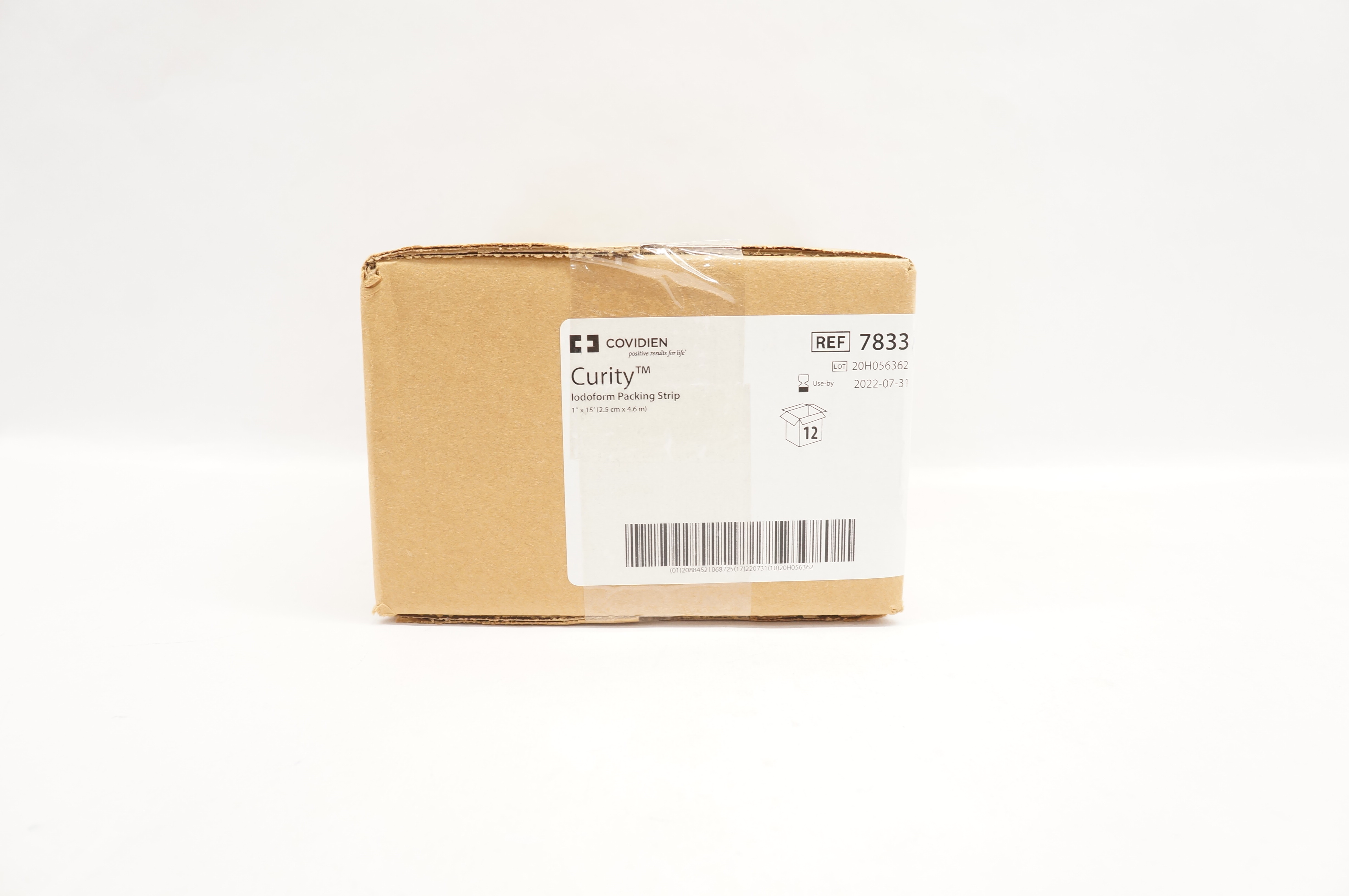 Covidien 7833 Curity AMD Antimicrobial Packing Strips 1inch x 15ft. - Box of 12