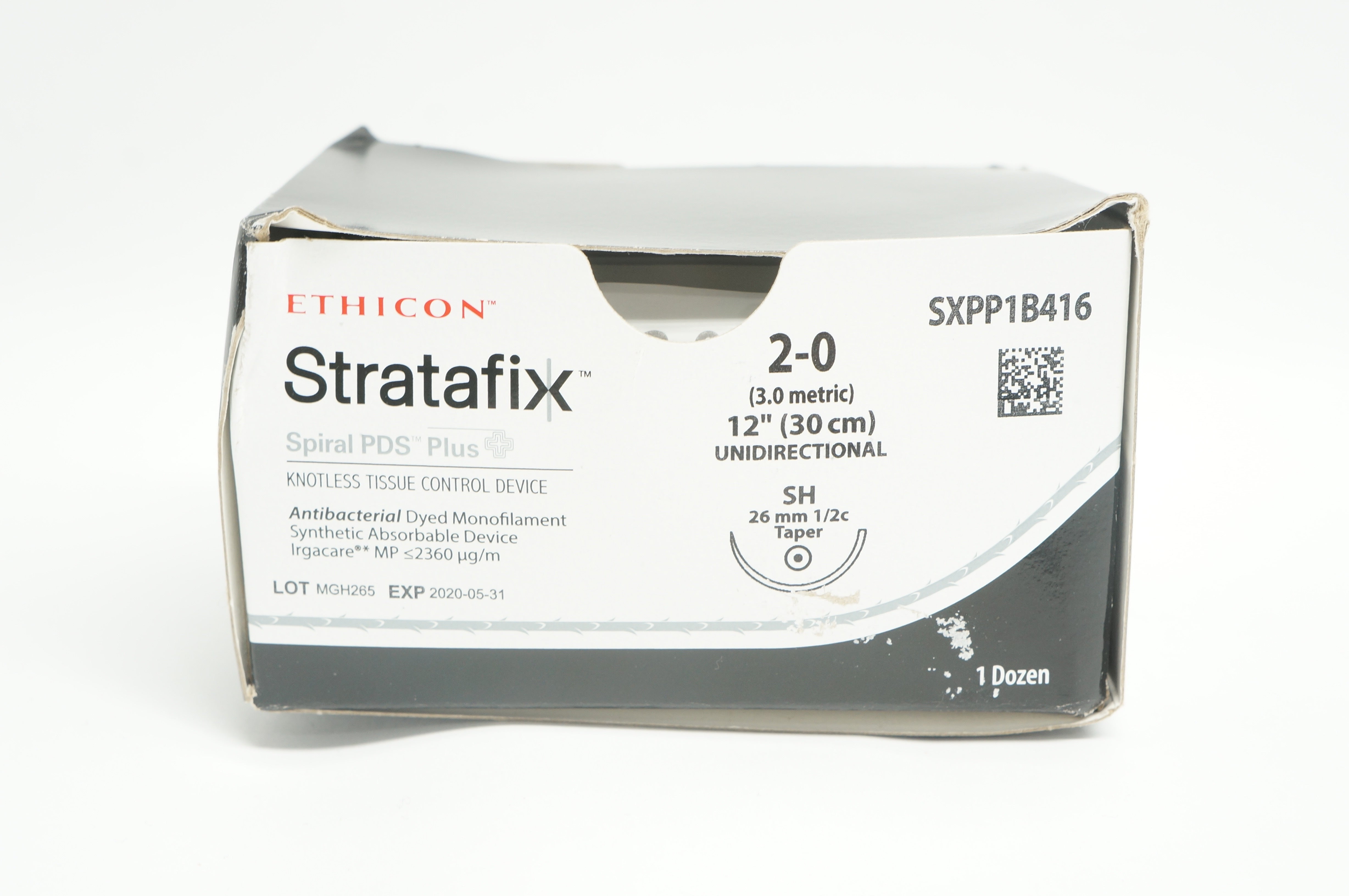 Ethicon SXPP1B416 2-0 STRATAFIX PDS Plus SH 26mm 1/2c Taper, 12in(x)-Box of 12