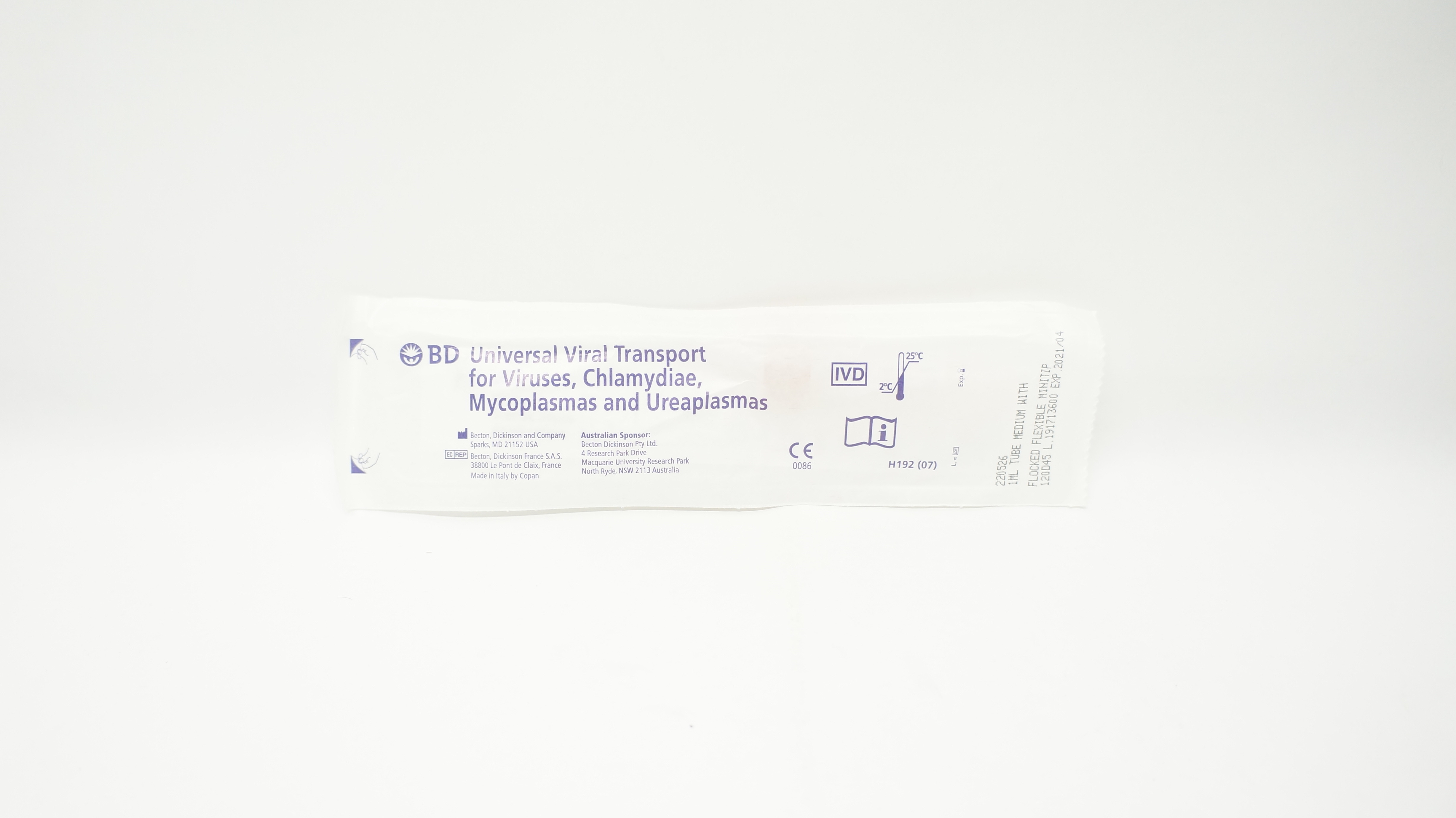 BD 220526 Universal Viral Transport For Viruses 1ml Tube, Medium (x)