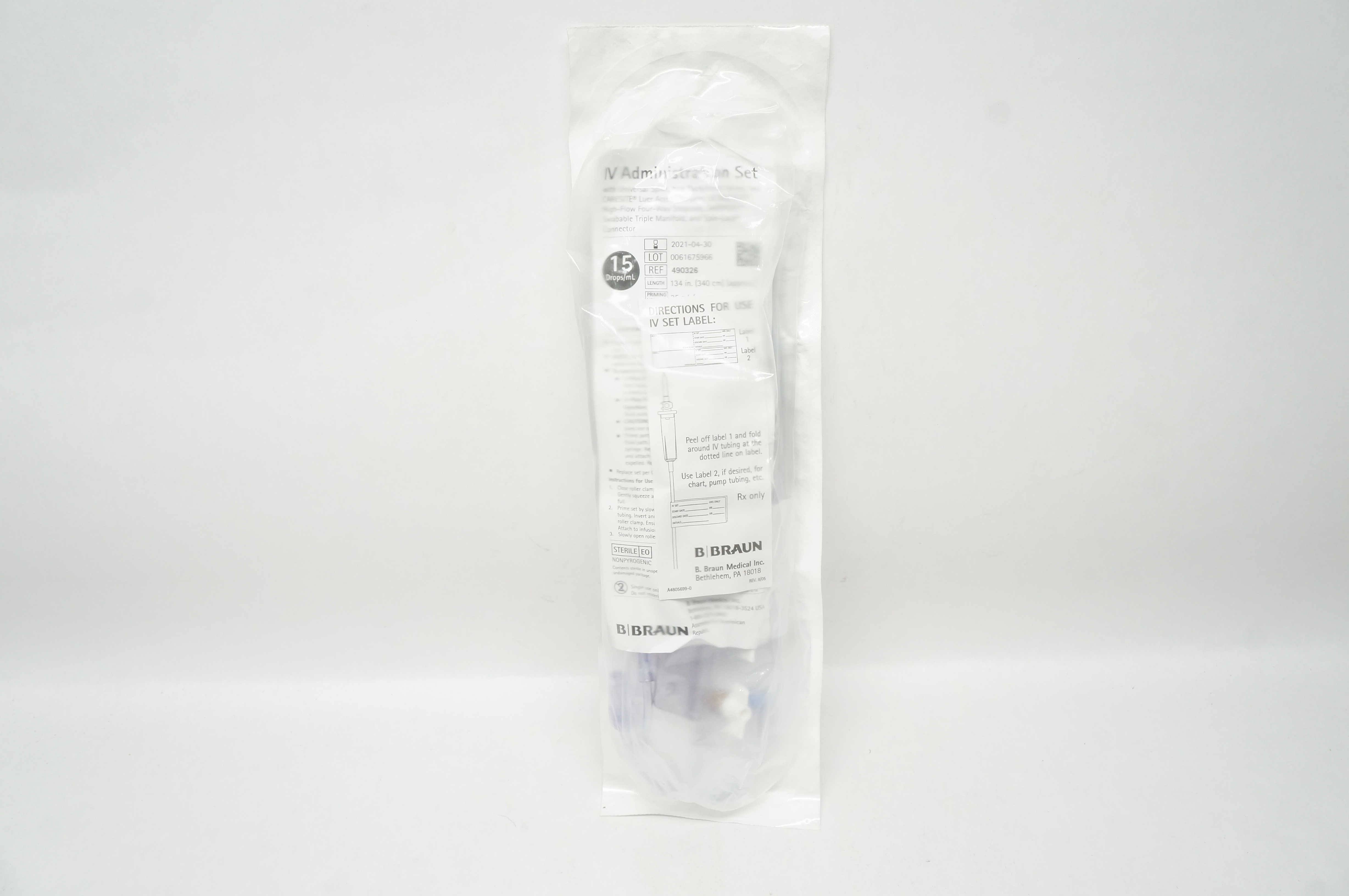 B.Braun 490326 IV Administration Set 134inch, 25mL, 15Drops/mL (x)