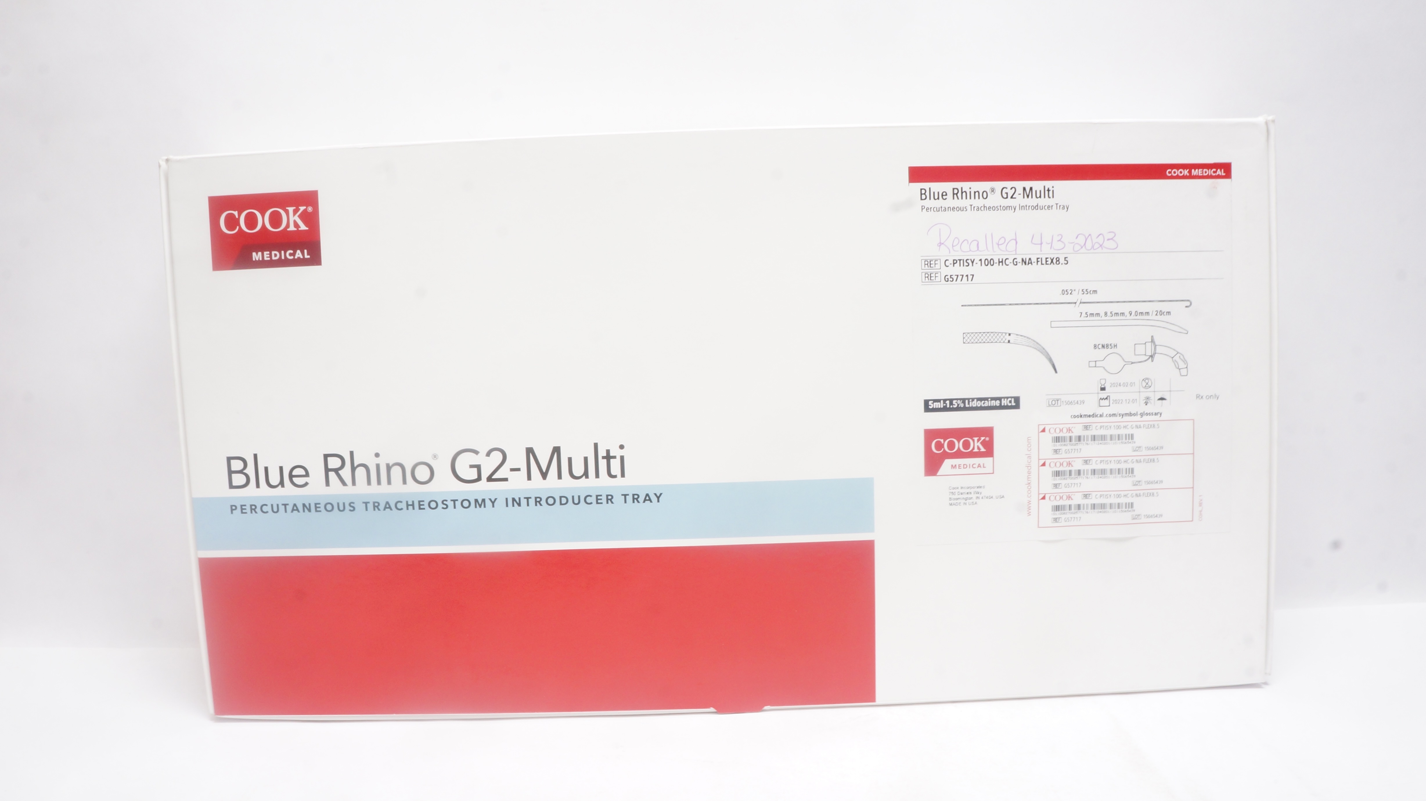 Cook Medical G57717 BlueRhino G2-Multi Percutaneous Tracheostomy Introducer Tray