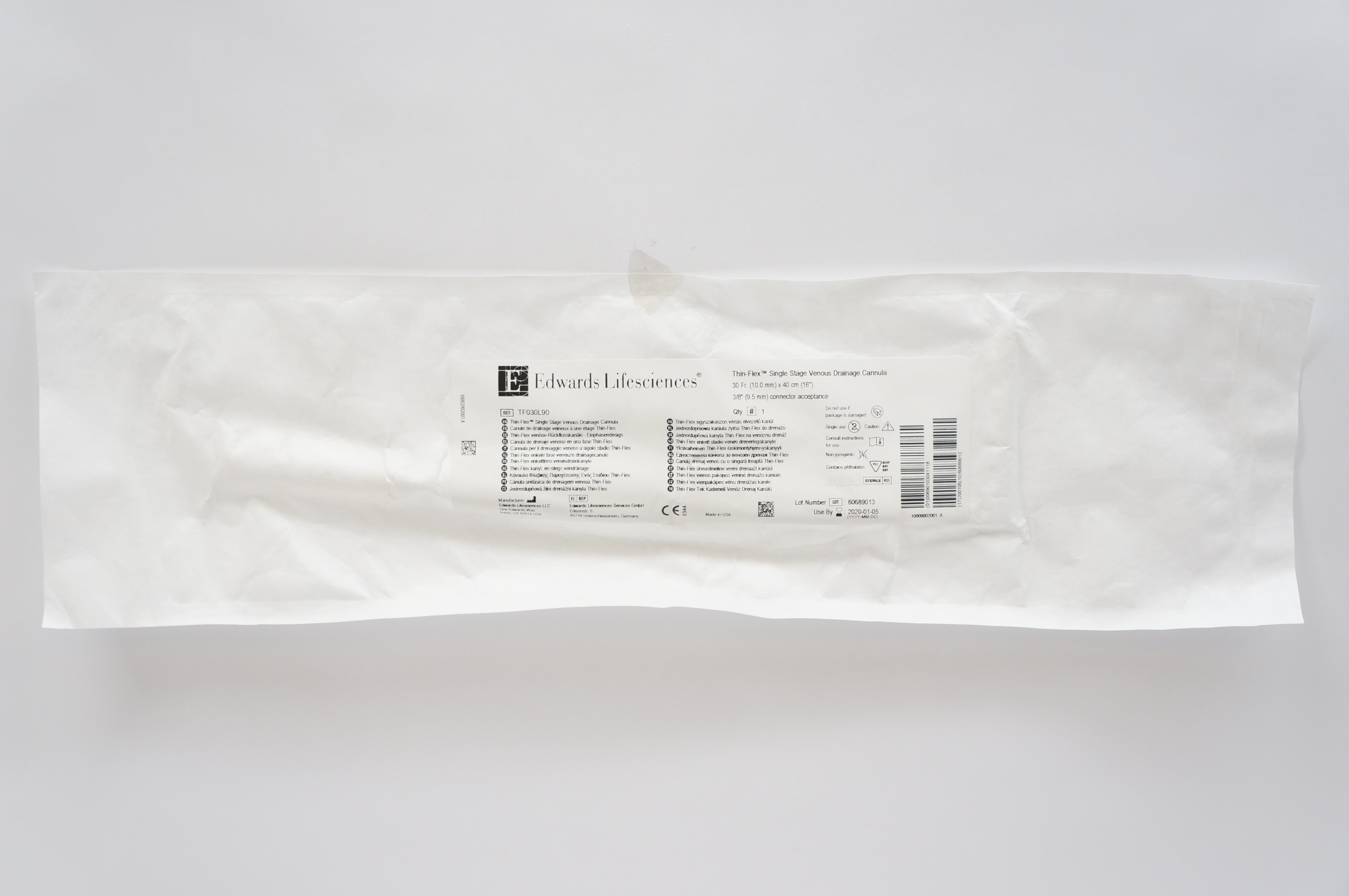 Edwards Lifesciences TF030L90 Thin-Flex Single Stage Venous Cannula 30Fx40cm (x)