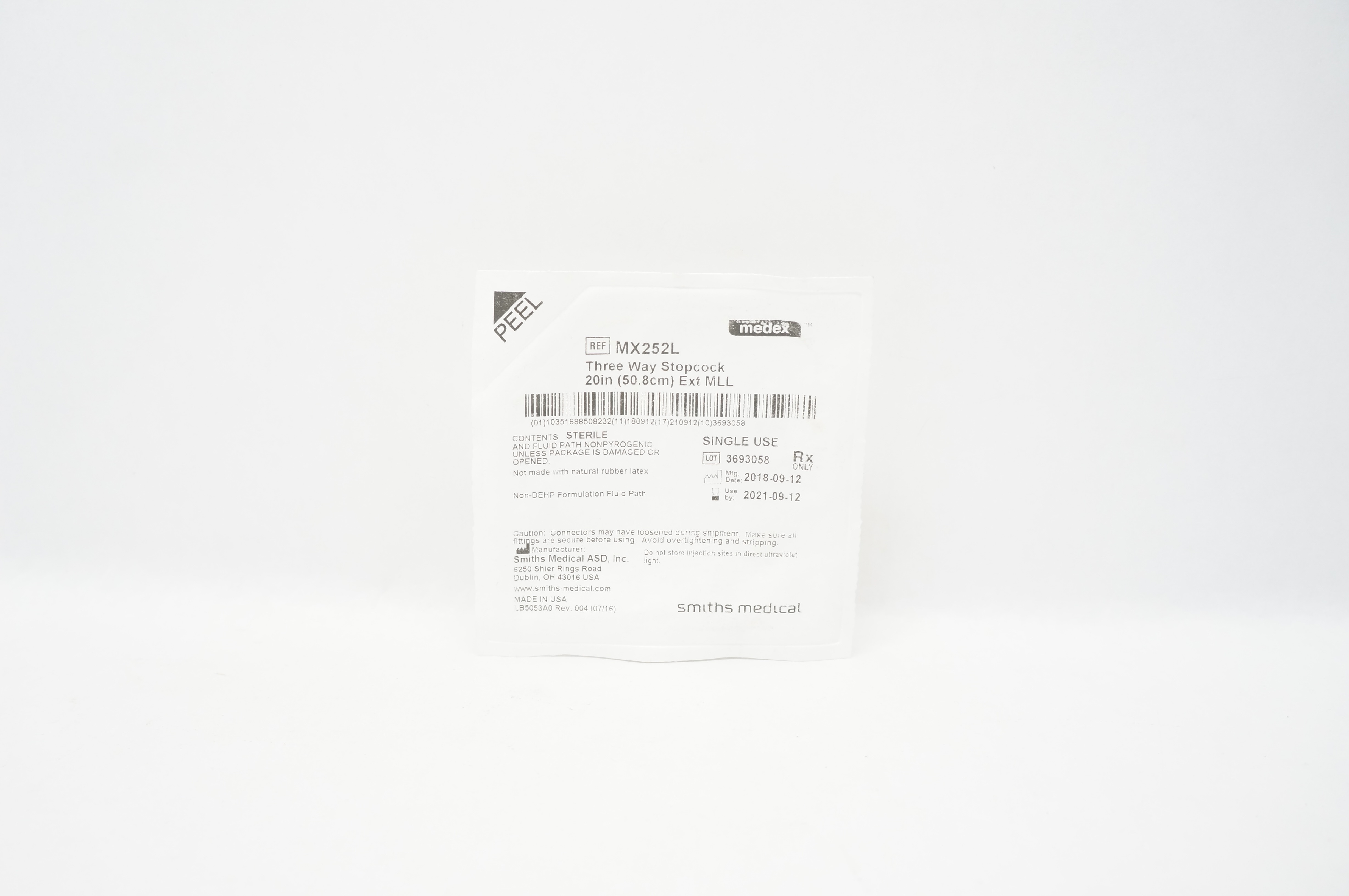 Smiths Medical MX252L Three Way Stopcock 20inch Ext MLL (x)