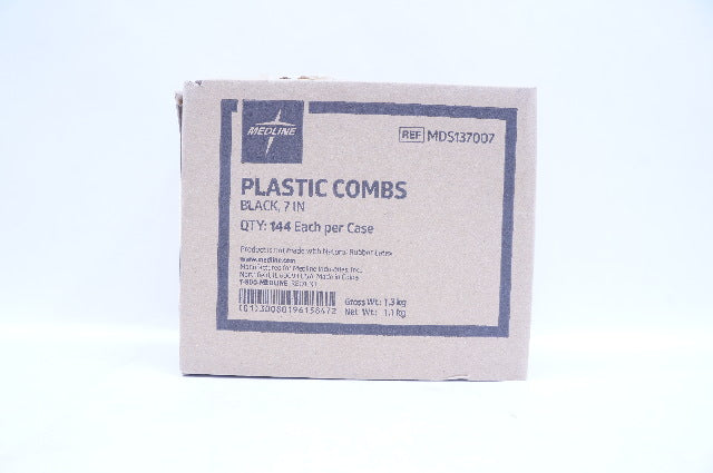 Medline MDS137007 Plastic Combs Black 7inch - Box of 132
