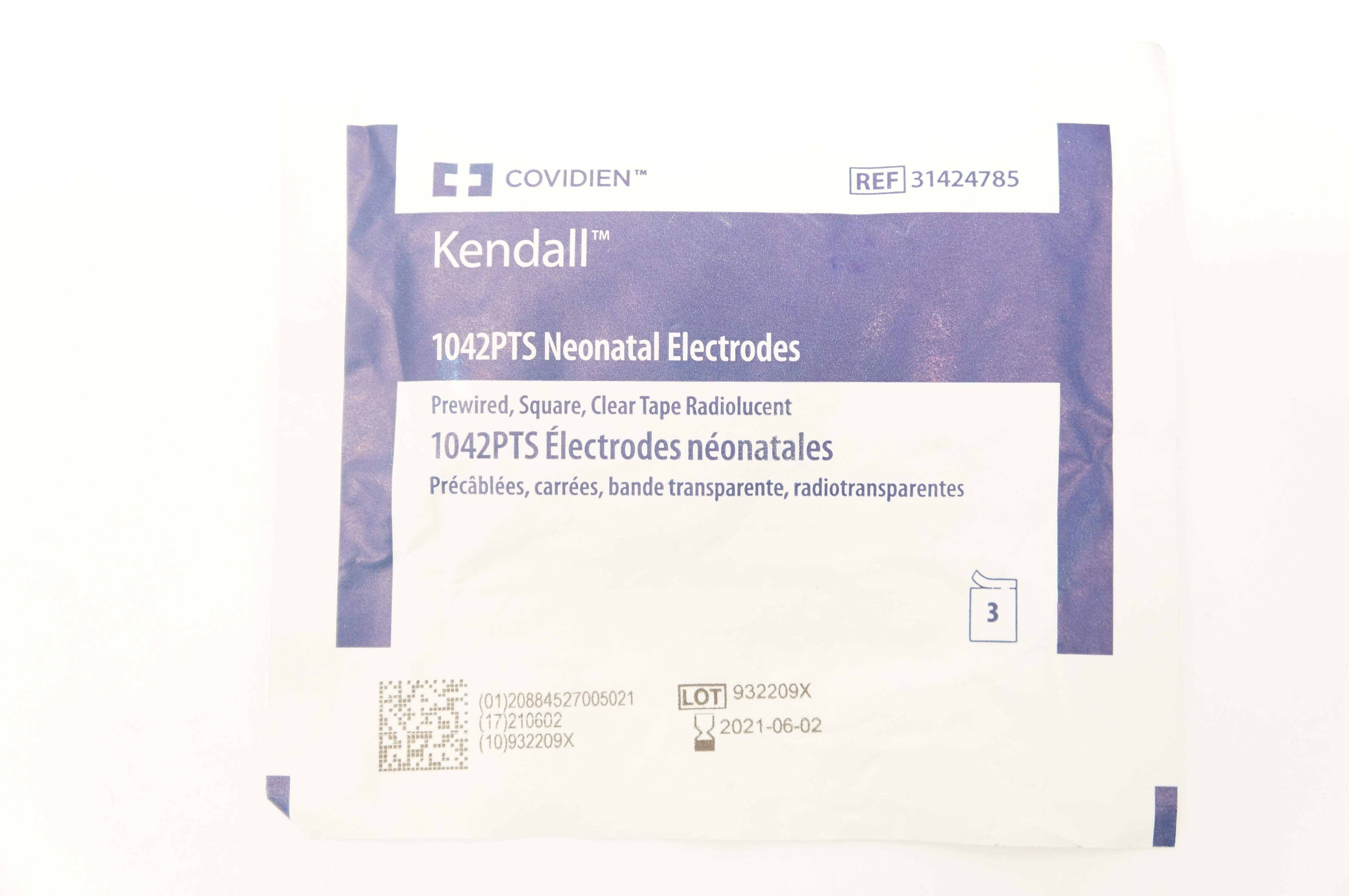 Covidien 31424785 Kendall 1042PTS Neonatal Electrodes (x) - Pack of 3