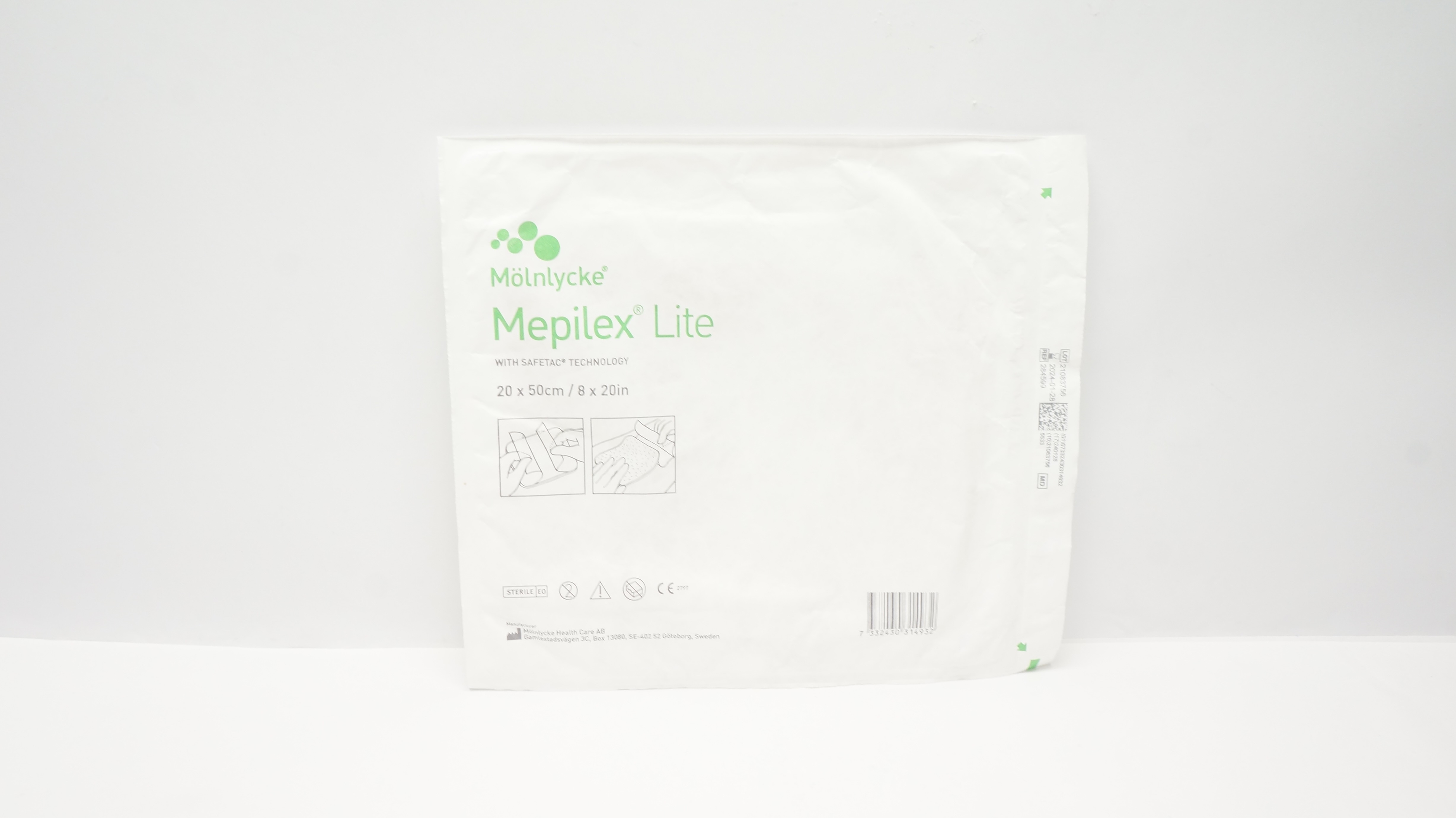 Mölnlycke 284599 Mepilex Lite Dressing 8 x 20inch (x)
