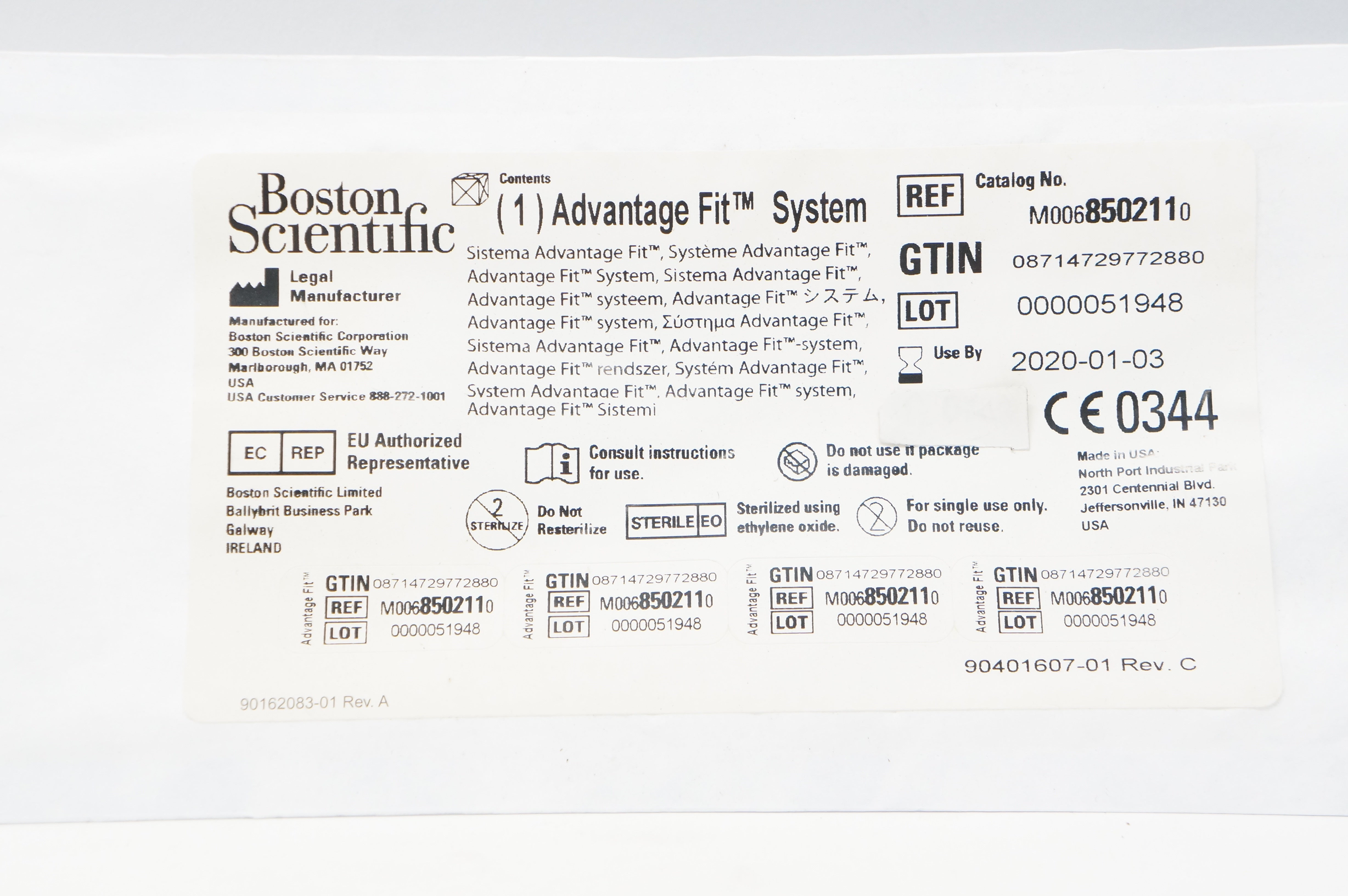 Boston Scientific 850211 Advantage Fit Transvaginal Mid-Urethral Sling (x)