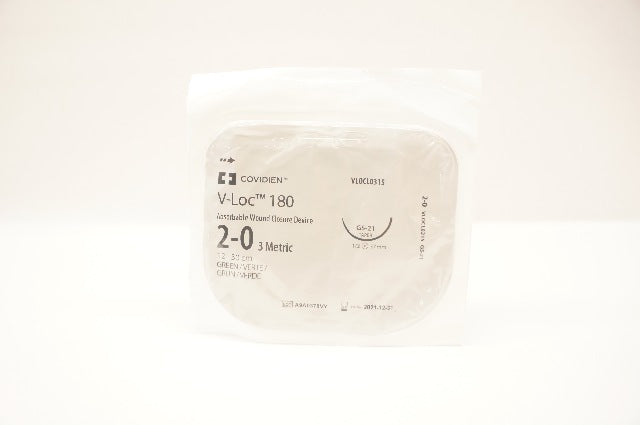 Covidien VLOCL0315 2-0 V-Loc 180 Wound Closure Device GS-21 Taper 1/2 37mm 12in.