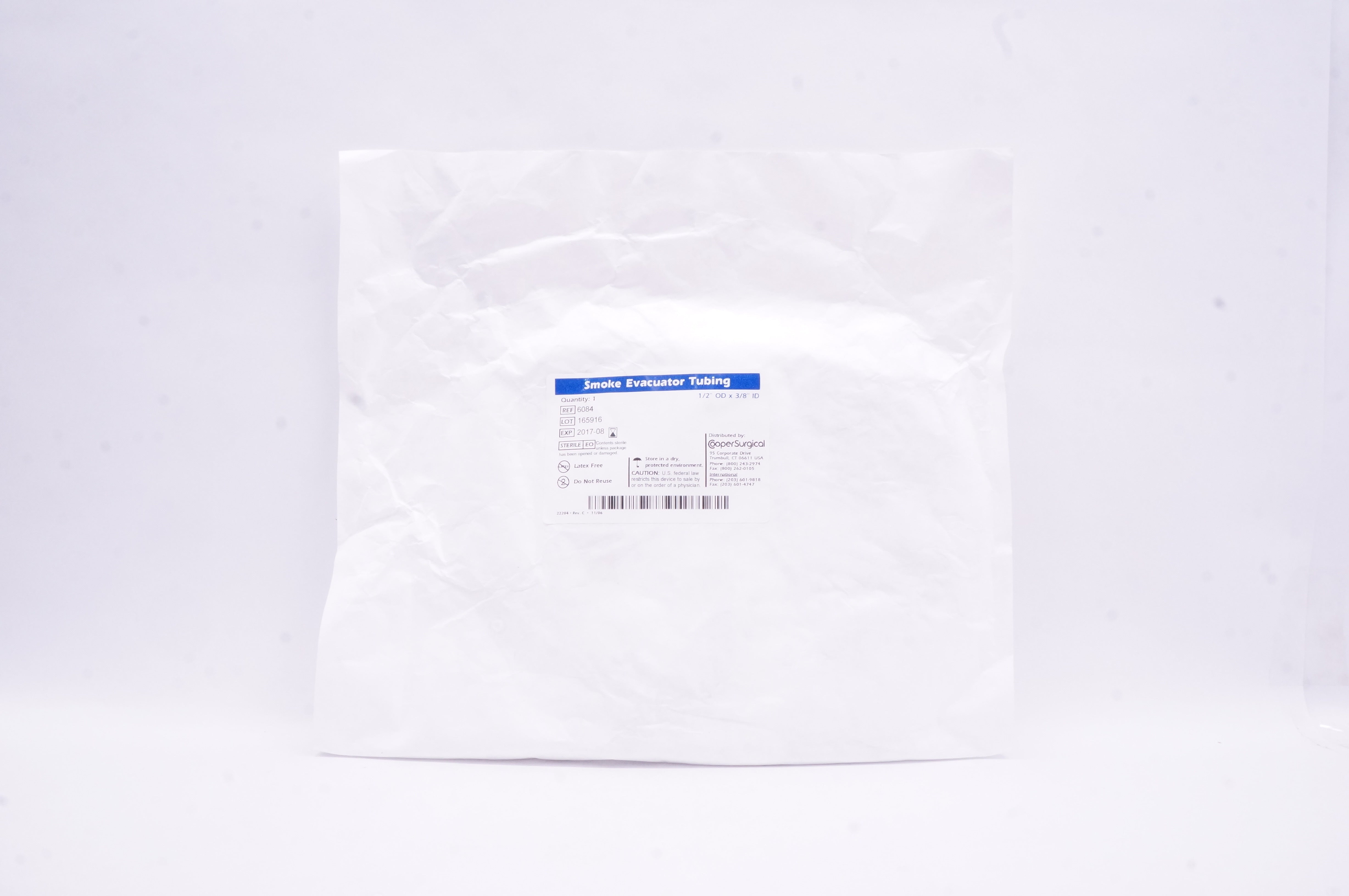 Cooper Surgical 6084 Smoke Evacuator Tubing 1/2 x 3/8 inch (x)