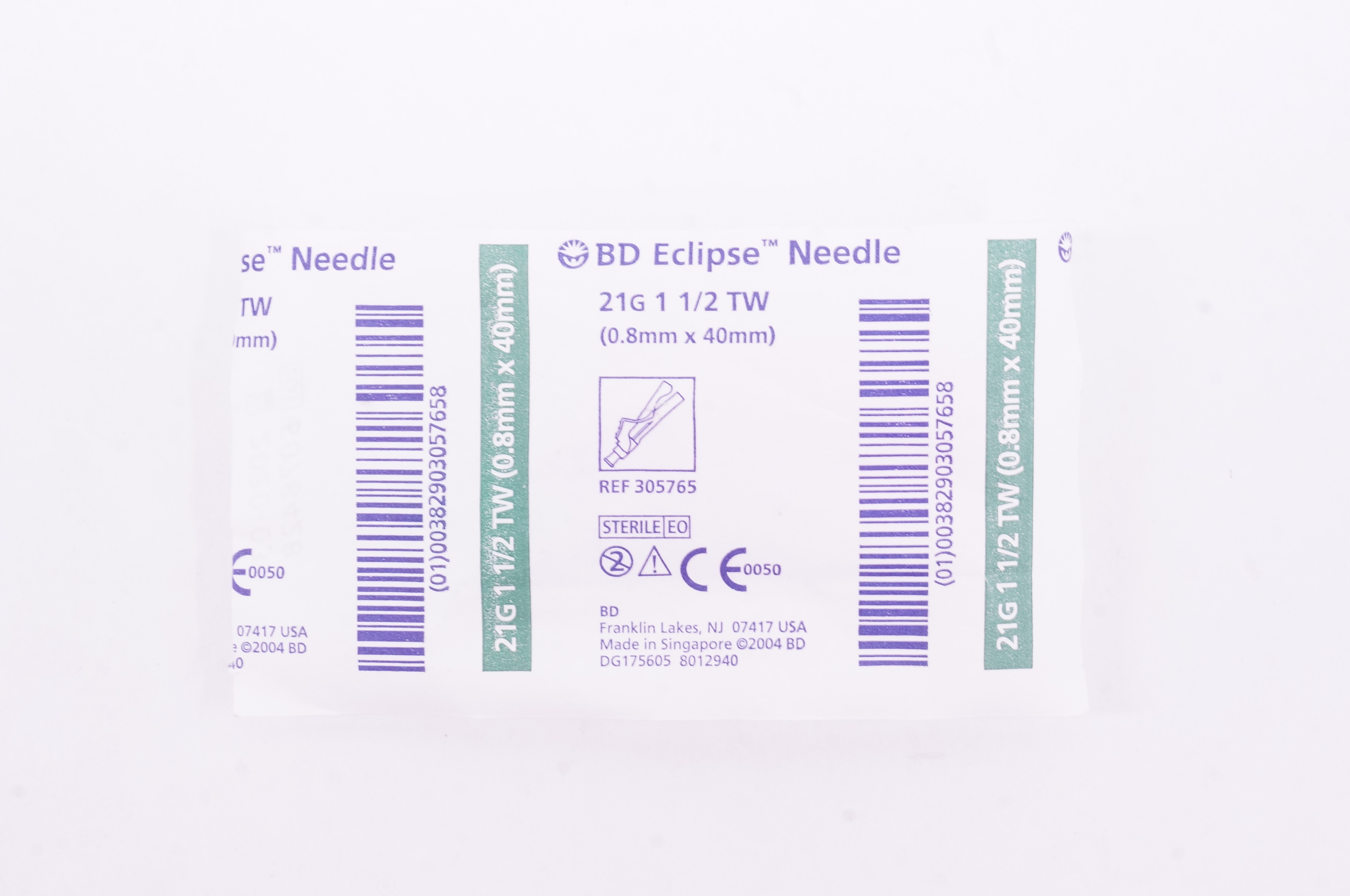 BD 305765 Eclipse Ndle 21G - 1-1/2 TW (x)