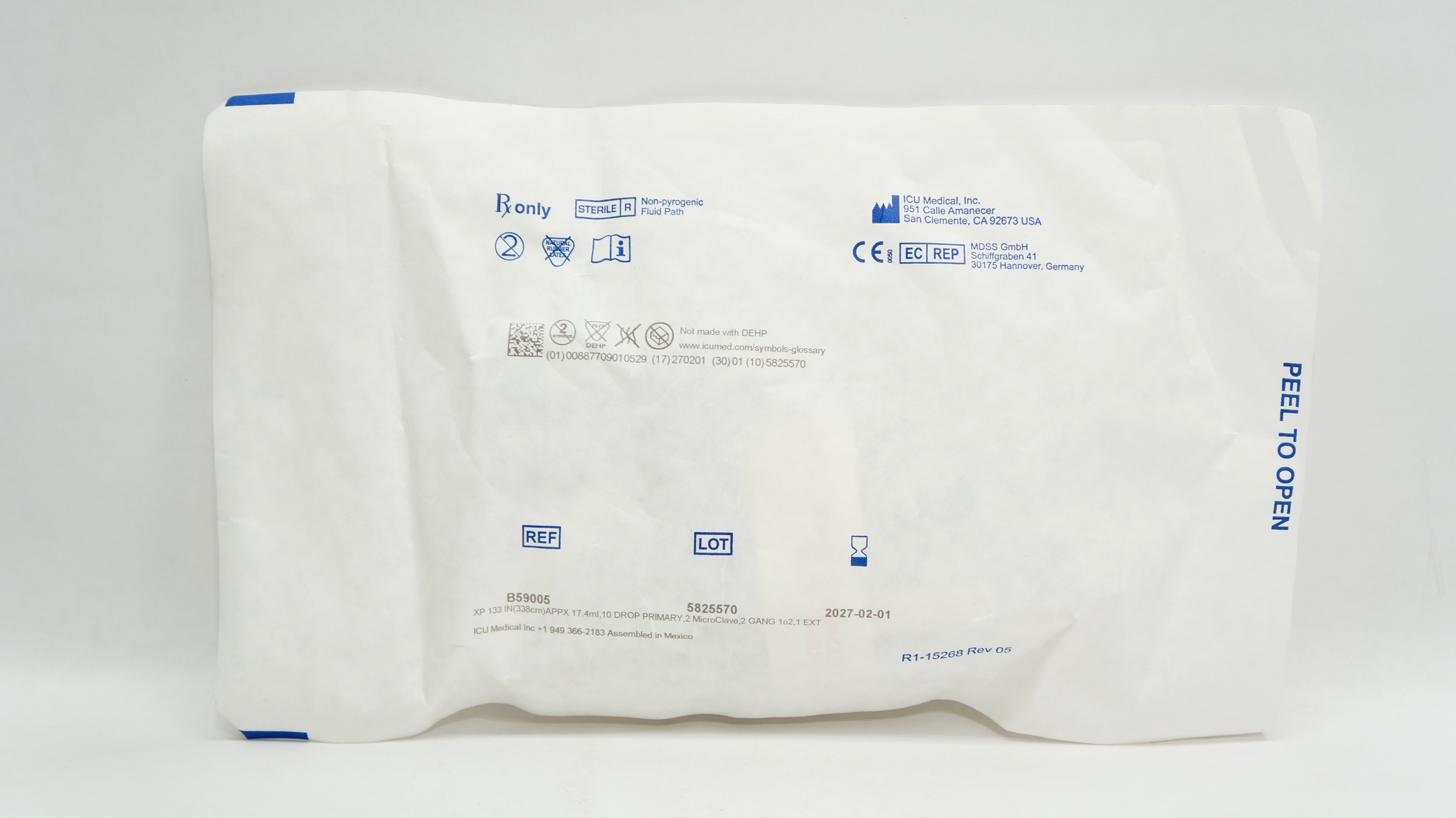 ICU Medical B59005 Extension Set 133inch, Appx. 17.4ml, 10Drop Primary