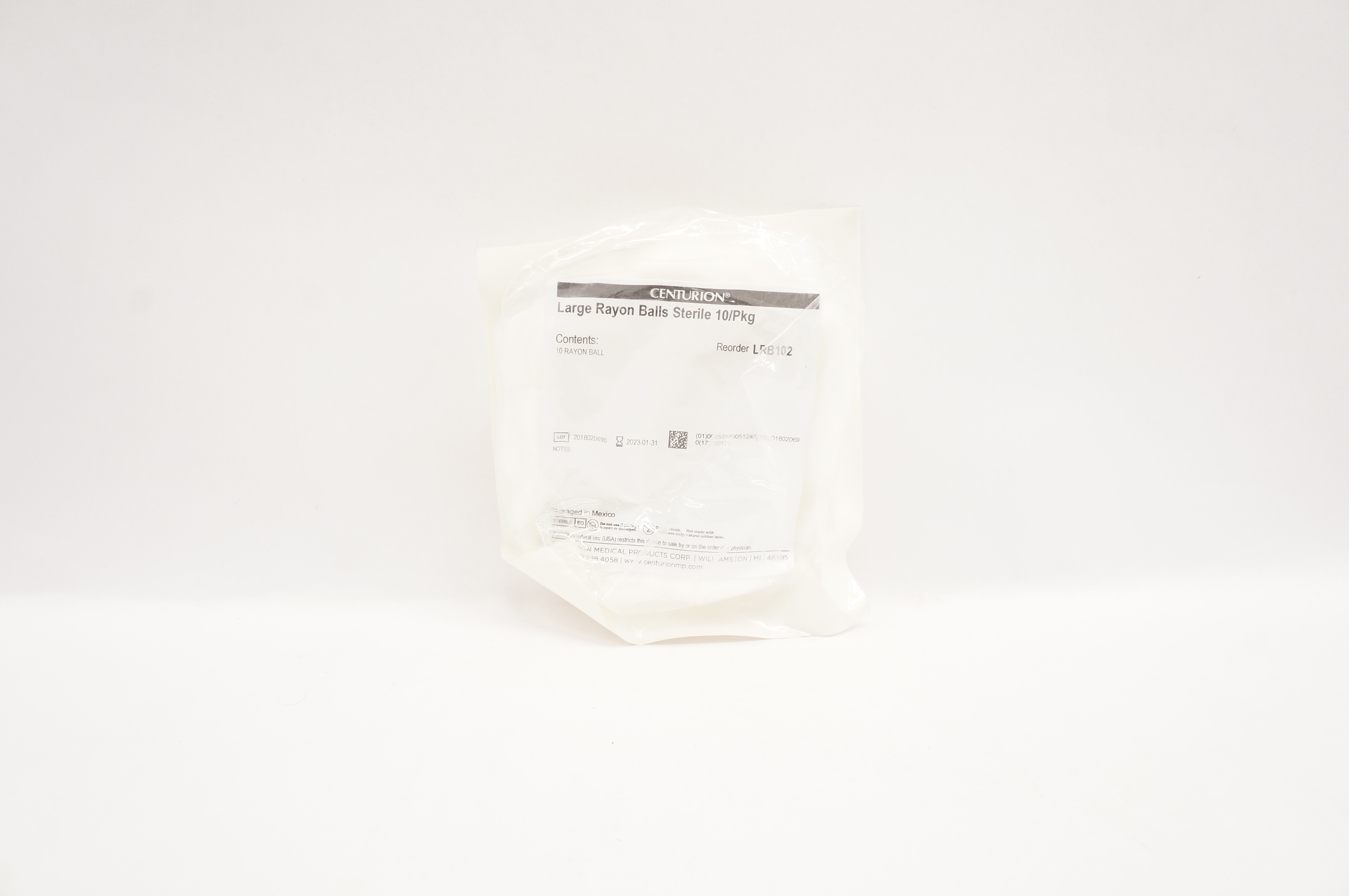 Centurion LRB102 Large Rayon Balls Sterile - Pack of 10