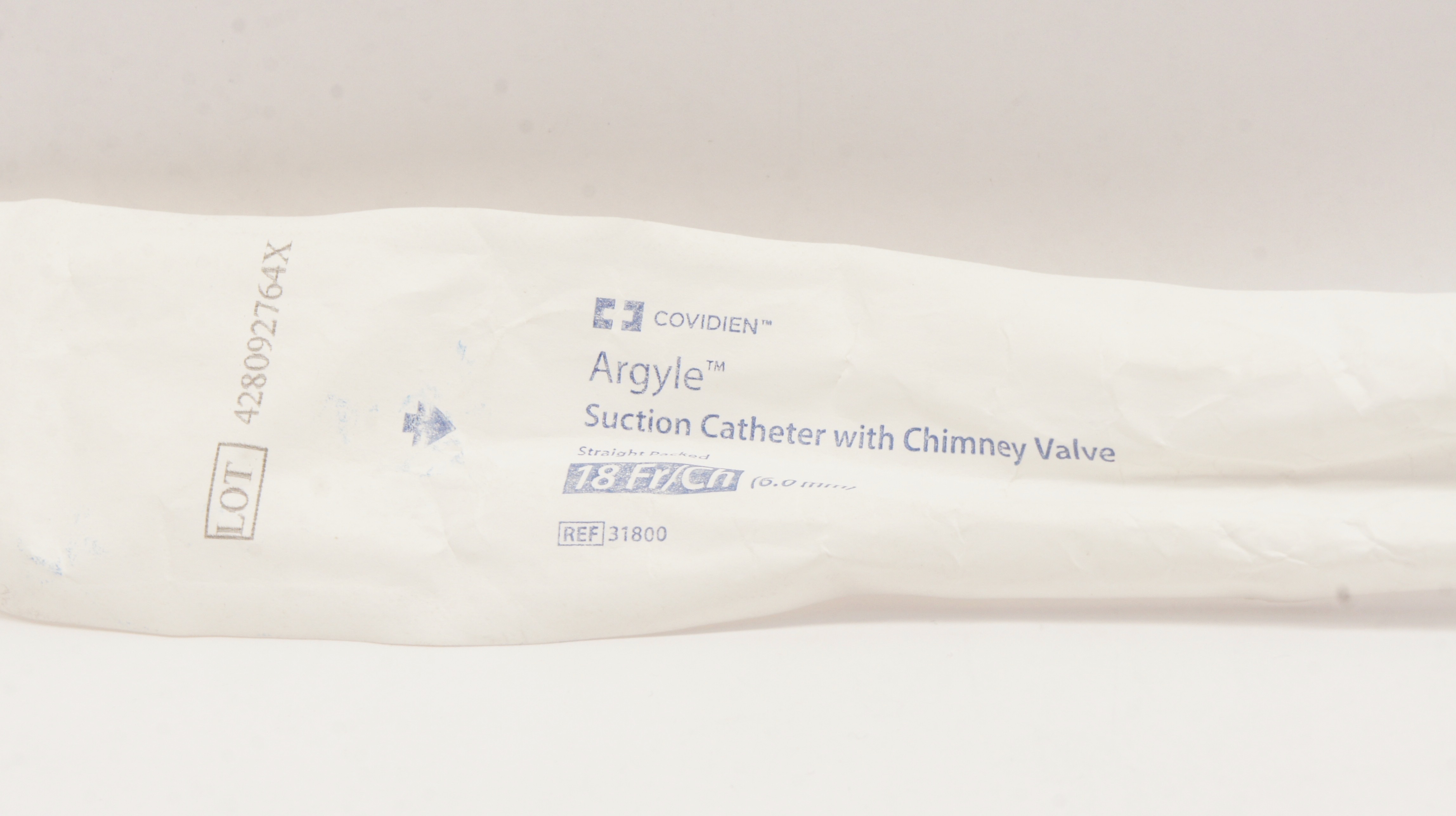 Covidien 31800 Argyle Suction Cath. with Chimney Valve 18Fr/Ch