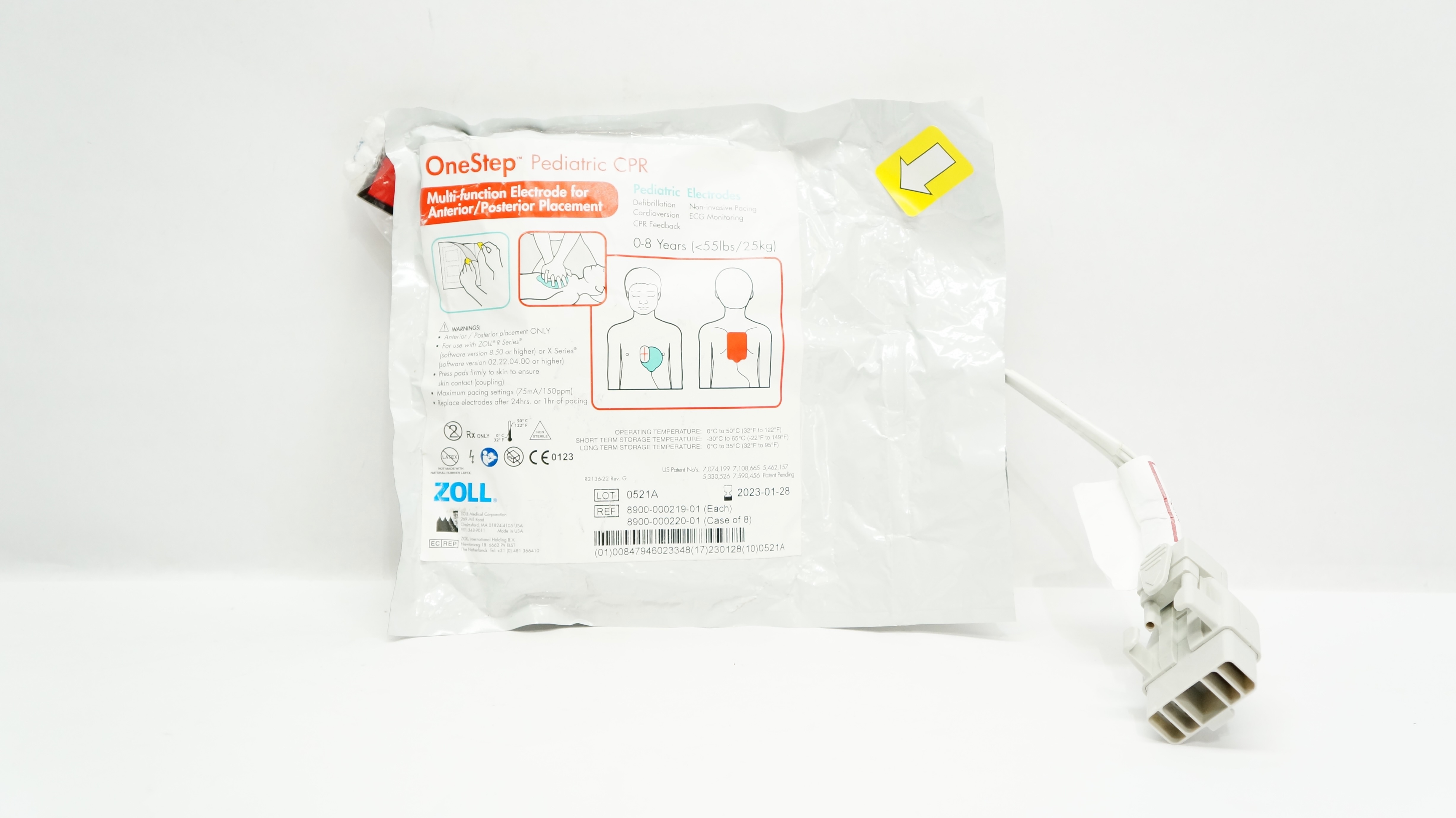 Zoll 8900-000219-01 OneStep Pediatric CPR Multi-Function Electrode 0-8y<55lbs(x)
