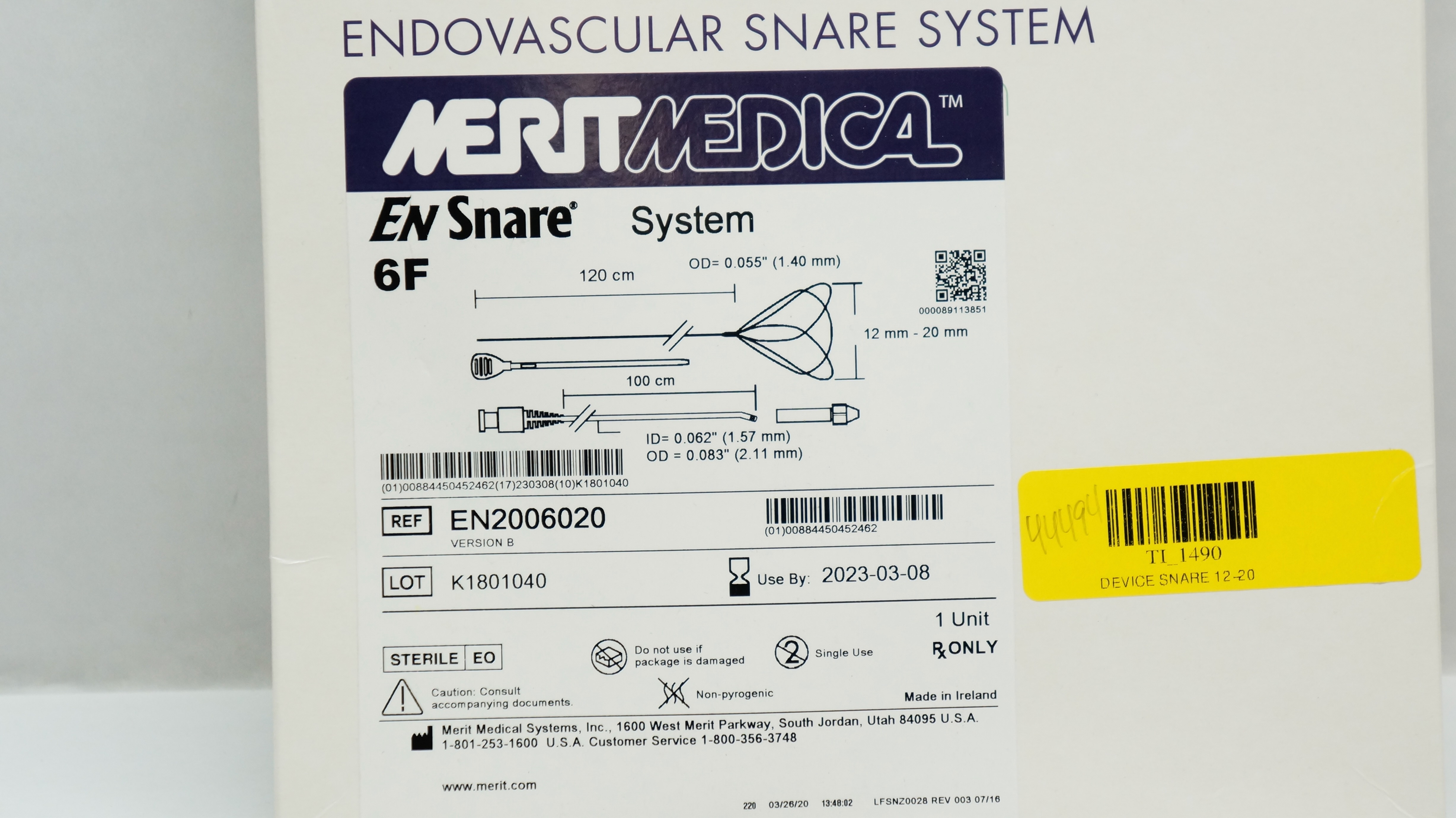 Merit Medical EN2006020 En Snare Endovascular Snare System 6F x 120 x 100cm (x)