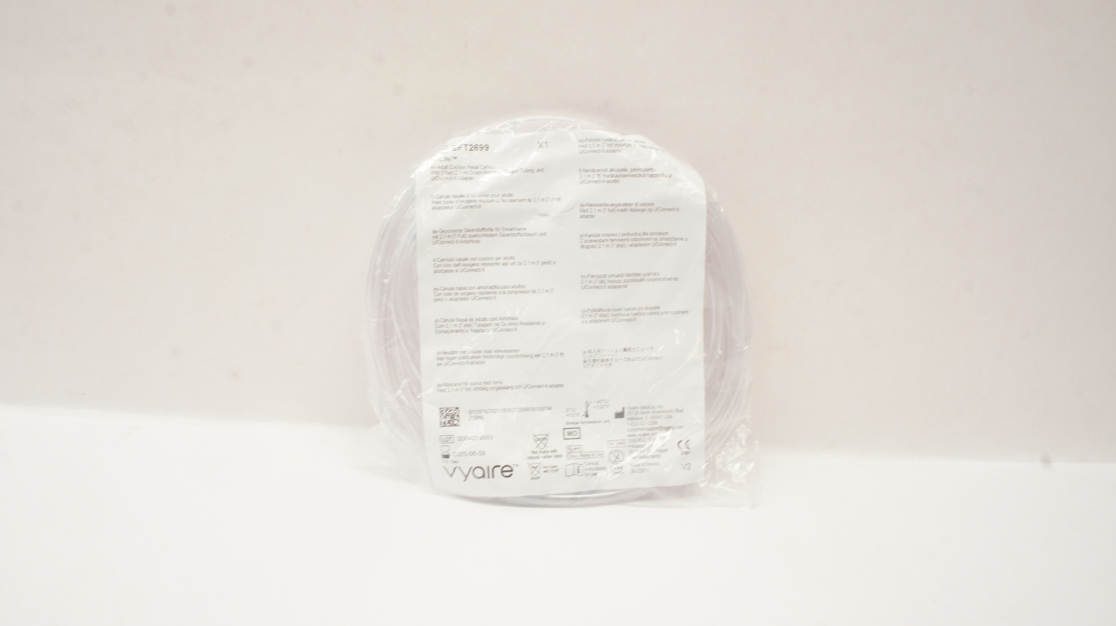 Vyaire SFT2699 AirLife Adult Cushion Nasal Cannula with Tubing 7ft.