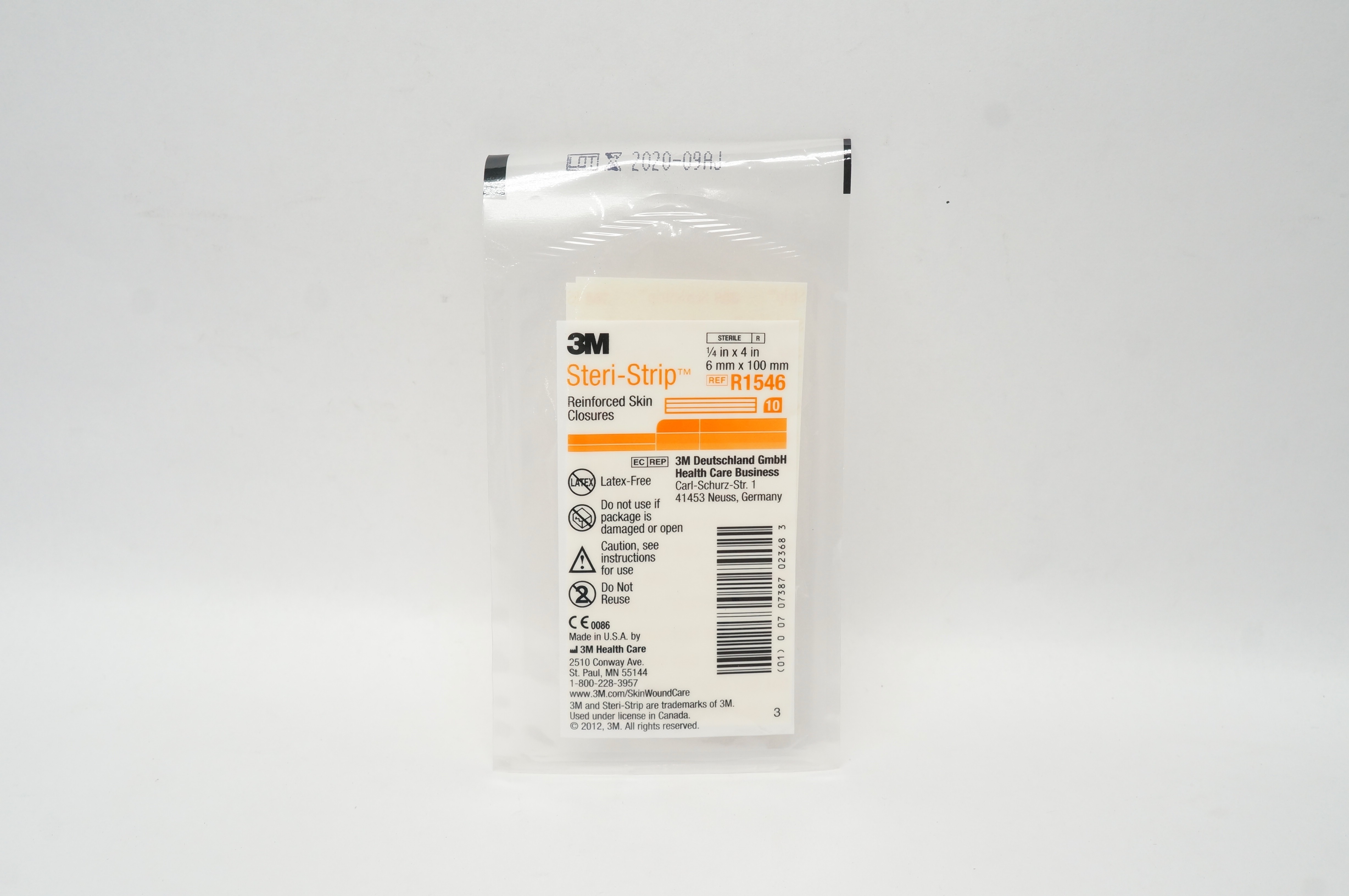 3M R1546 Steri-Strip Reinforced Skin Closures 1/4inch x 4inch (x) - Pack of 10