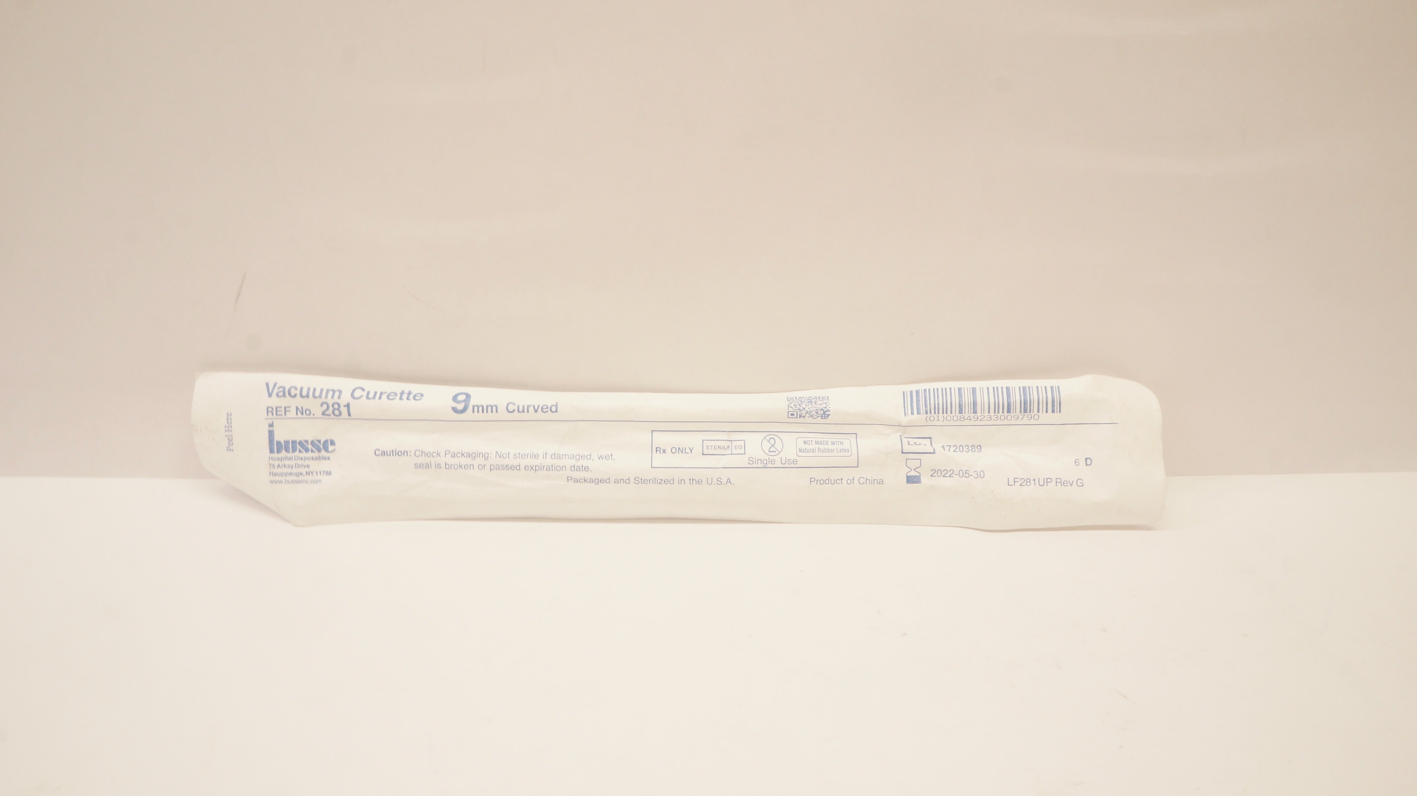 Busse 281 Vacuum Curette 9mm Curved (x)