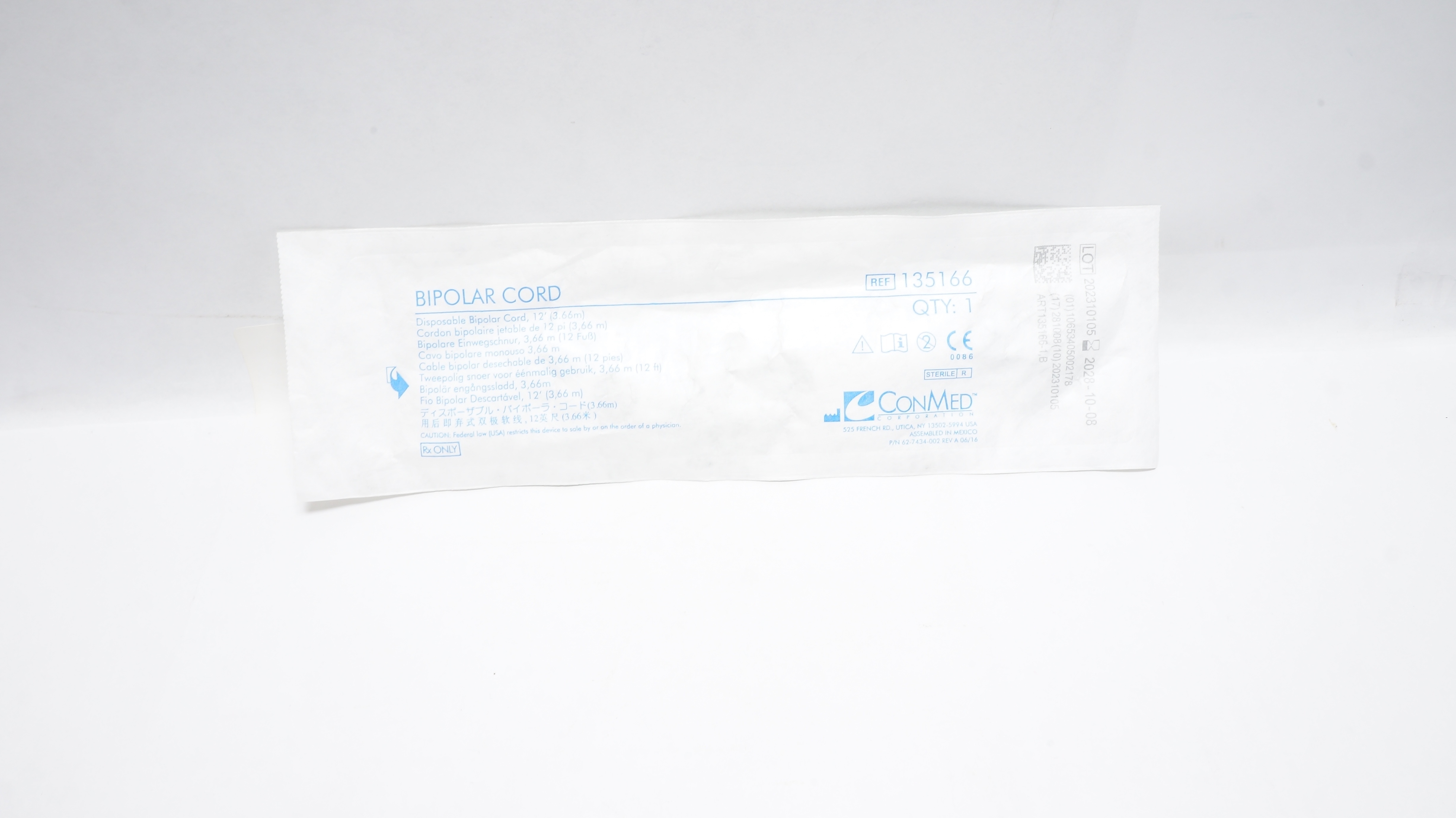 ConMed 135166 Bipolar Cord 12ft.