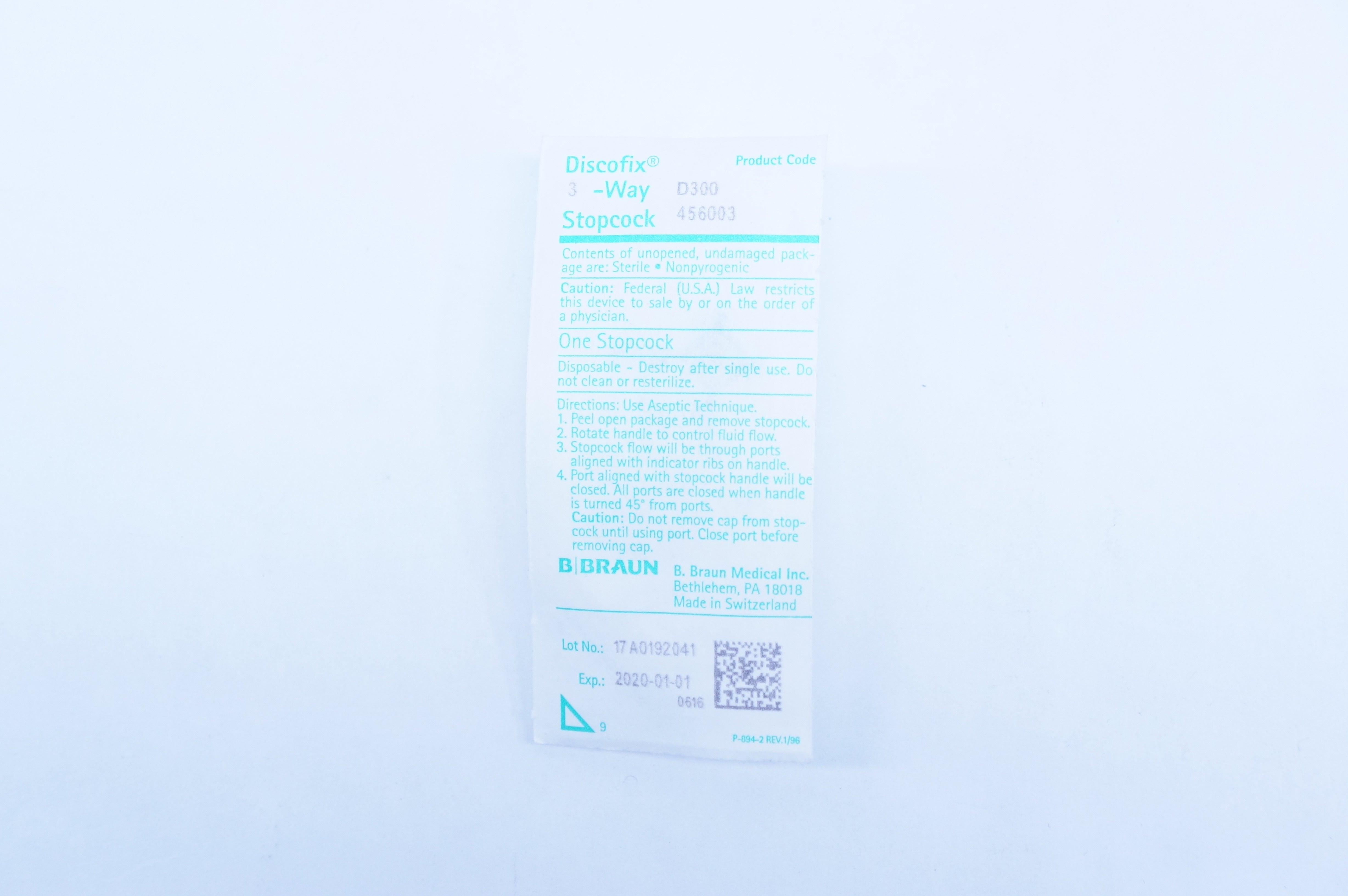 B.Braun Medical D300 Discofix 3-Way Stopcock (x)