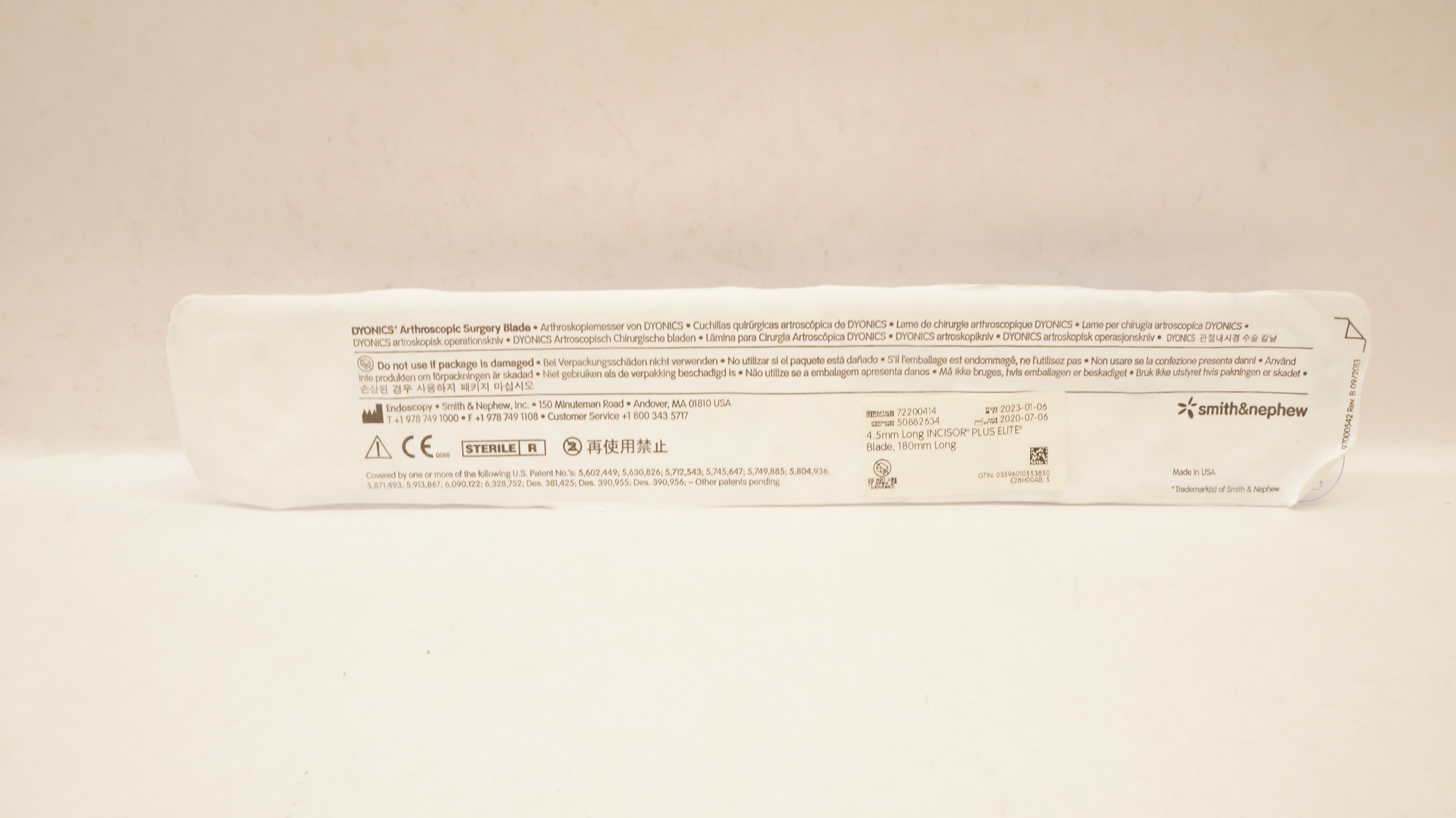 Smith& Nephew 72200414 Arthroscopic Surgery 4.5mm Incisor Blade 180mm Long (x)