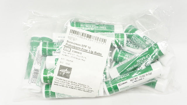 Medline CUR0415 CURAD Sunscreen SPF15 Petroleum-Free Lip Balm - Bag of 24