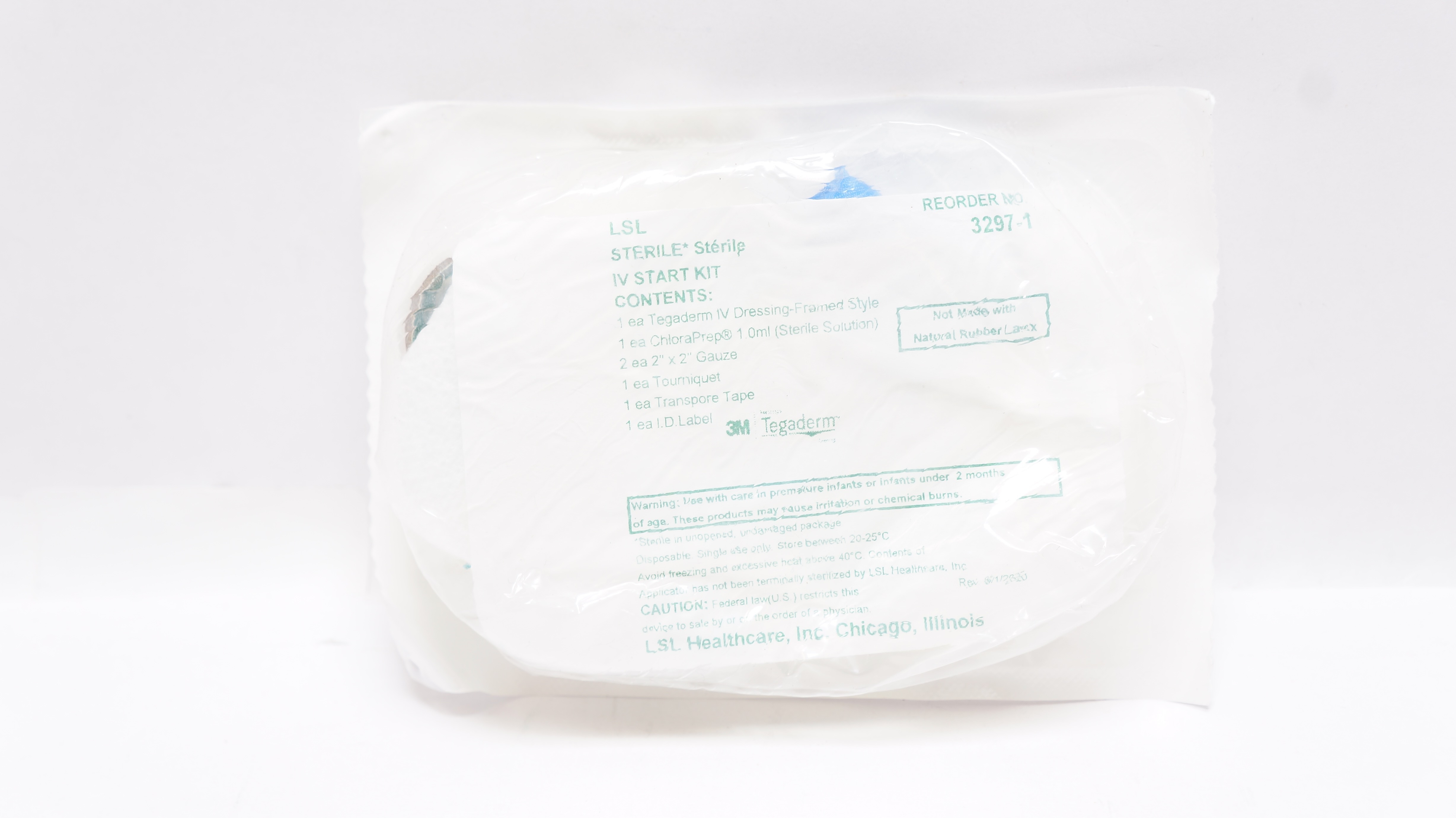 LSL Healthcare 3297-1 3M Tegaderm Sterile IV Start Kit
