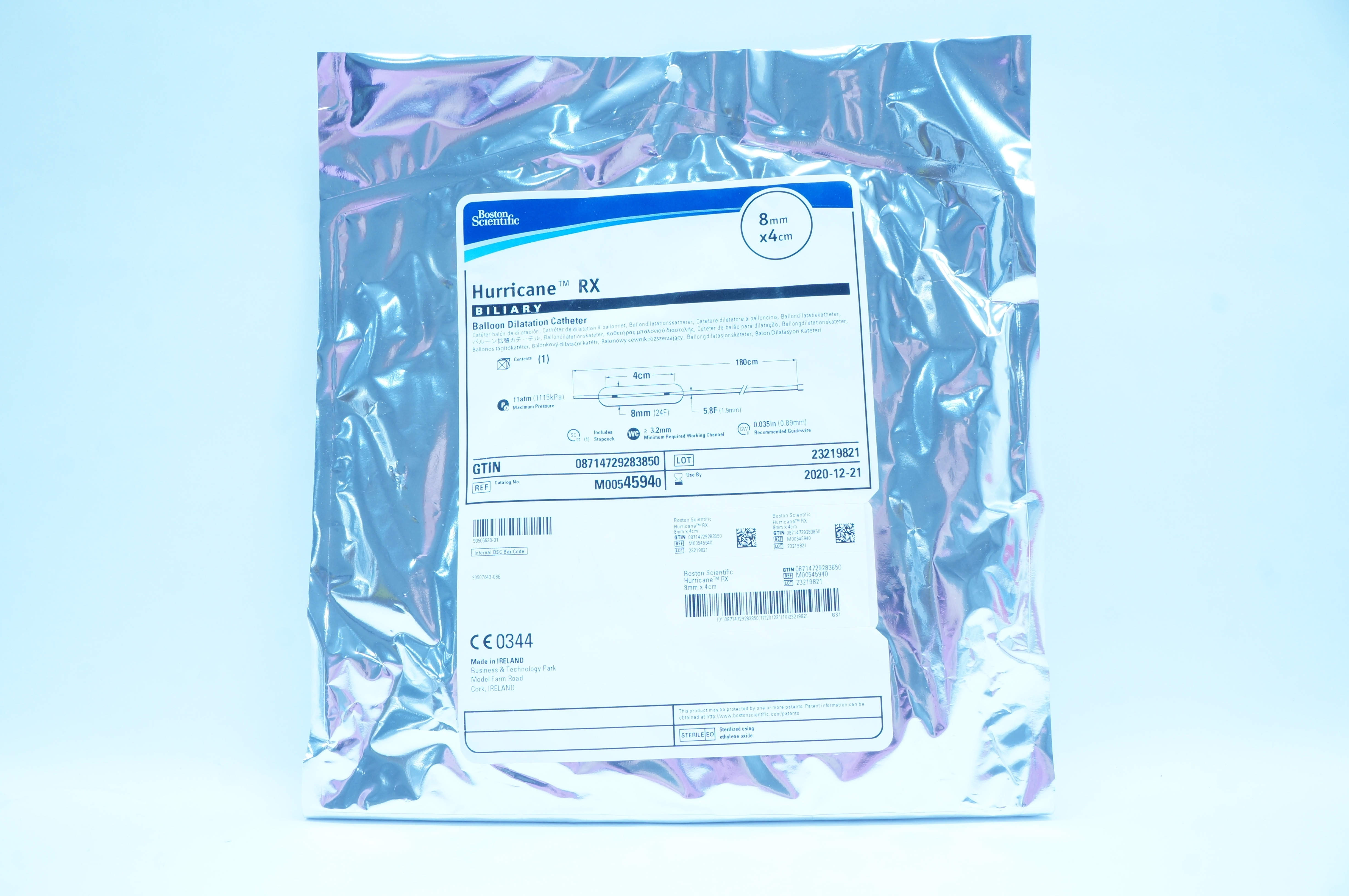 Boston Scientific 4594 Hurricane RX Balloon Dilatation Cath. 8mm x 4cm (x)