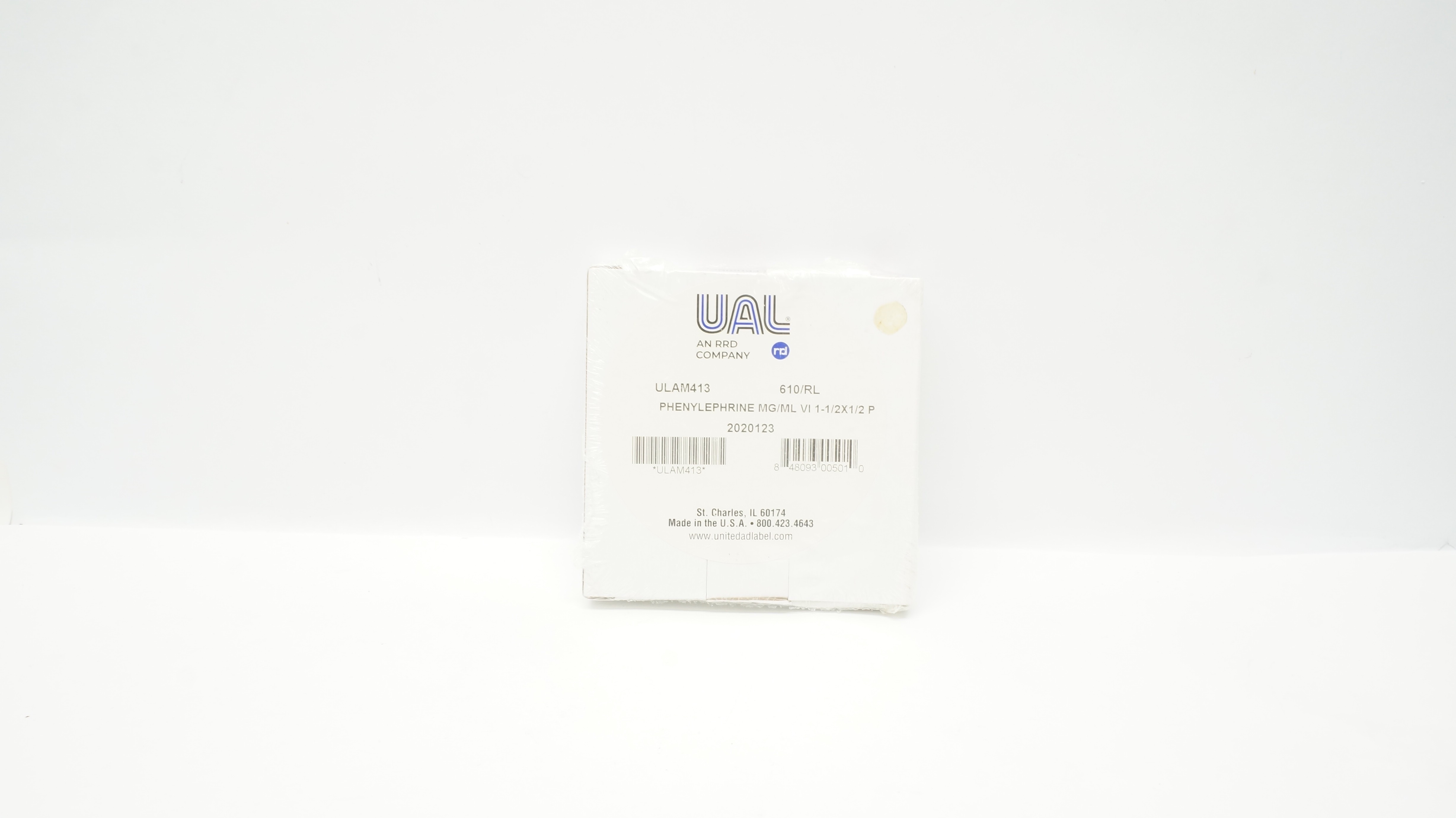 UAL AN PRD Company ULAM413 Phenylephrine MG/ML VI 1-1/2 x 1/2P 2020123