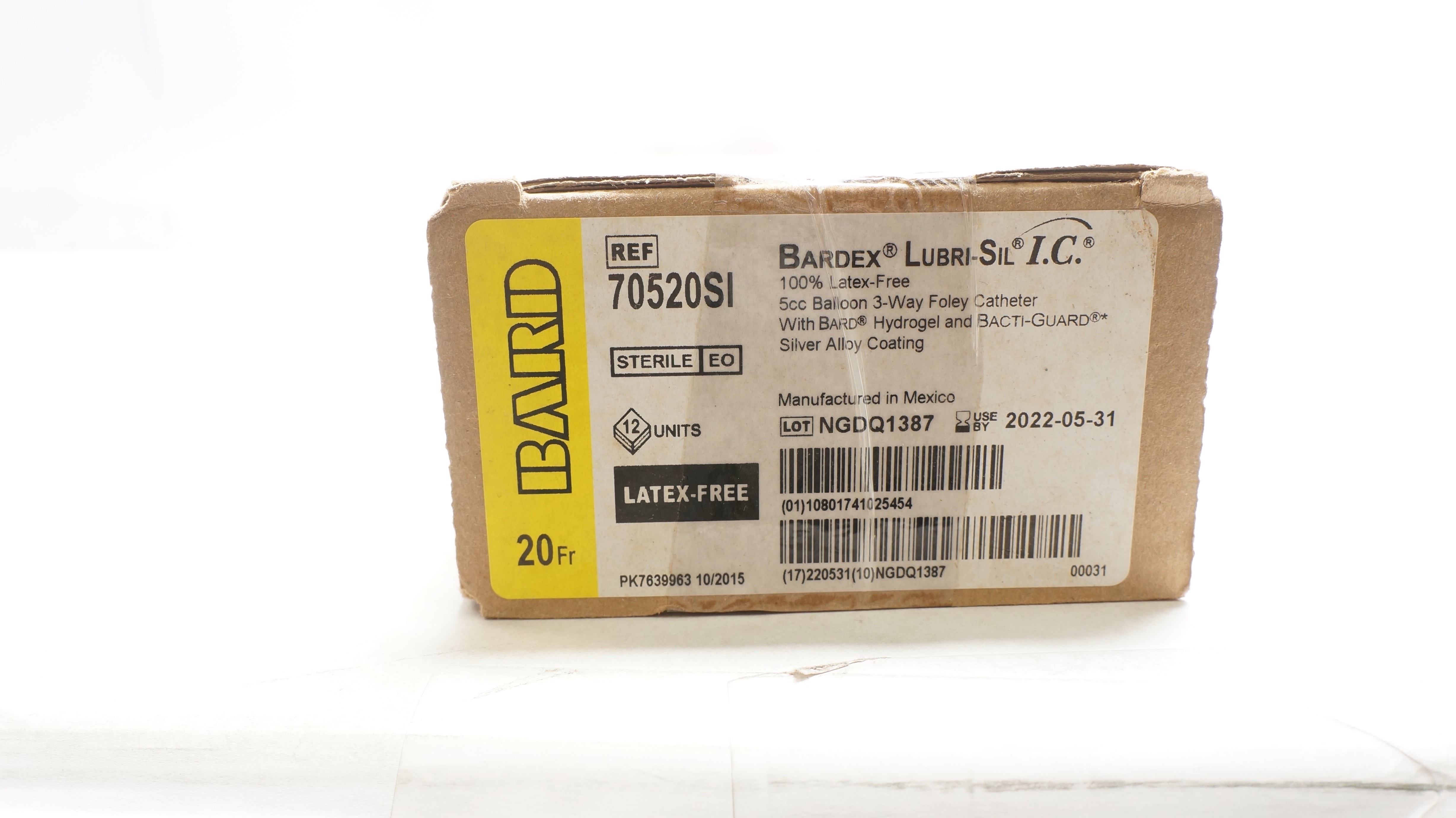 Bard 70520SI Bardex Lubri-Sil Foley Cath. 5cc 20Fr - Case of 12 (x)