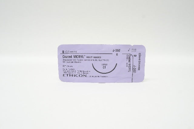 Ethicon J-352 0 Coated Vicryl Violet Braided 27inch Taper CT (x)