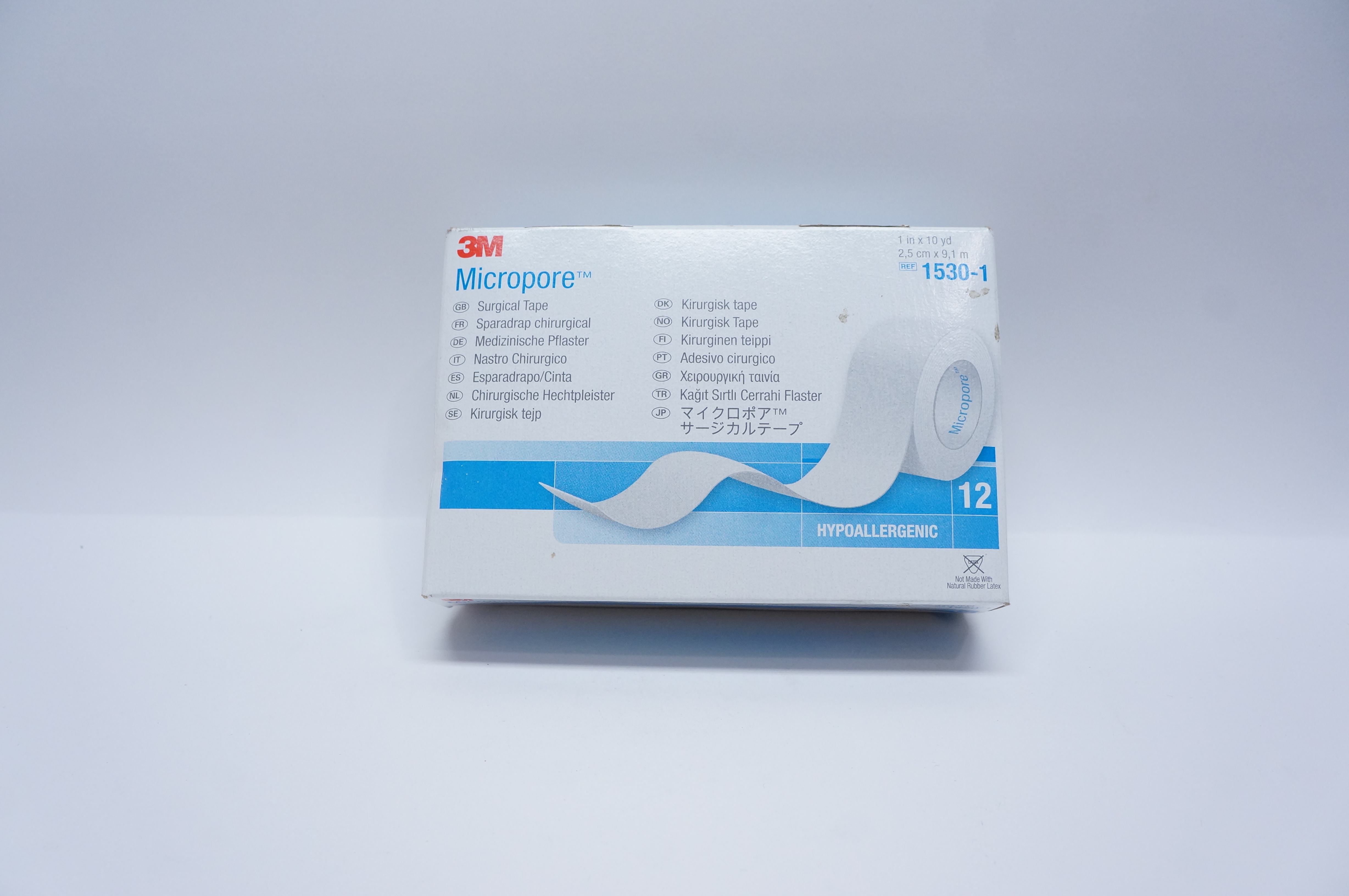 3M 1530-1 Micropore Surgical Tape 1inch x 10yd. - Box of 12