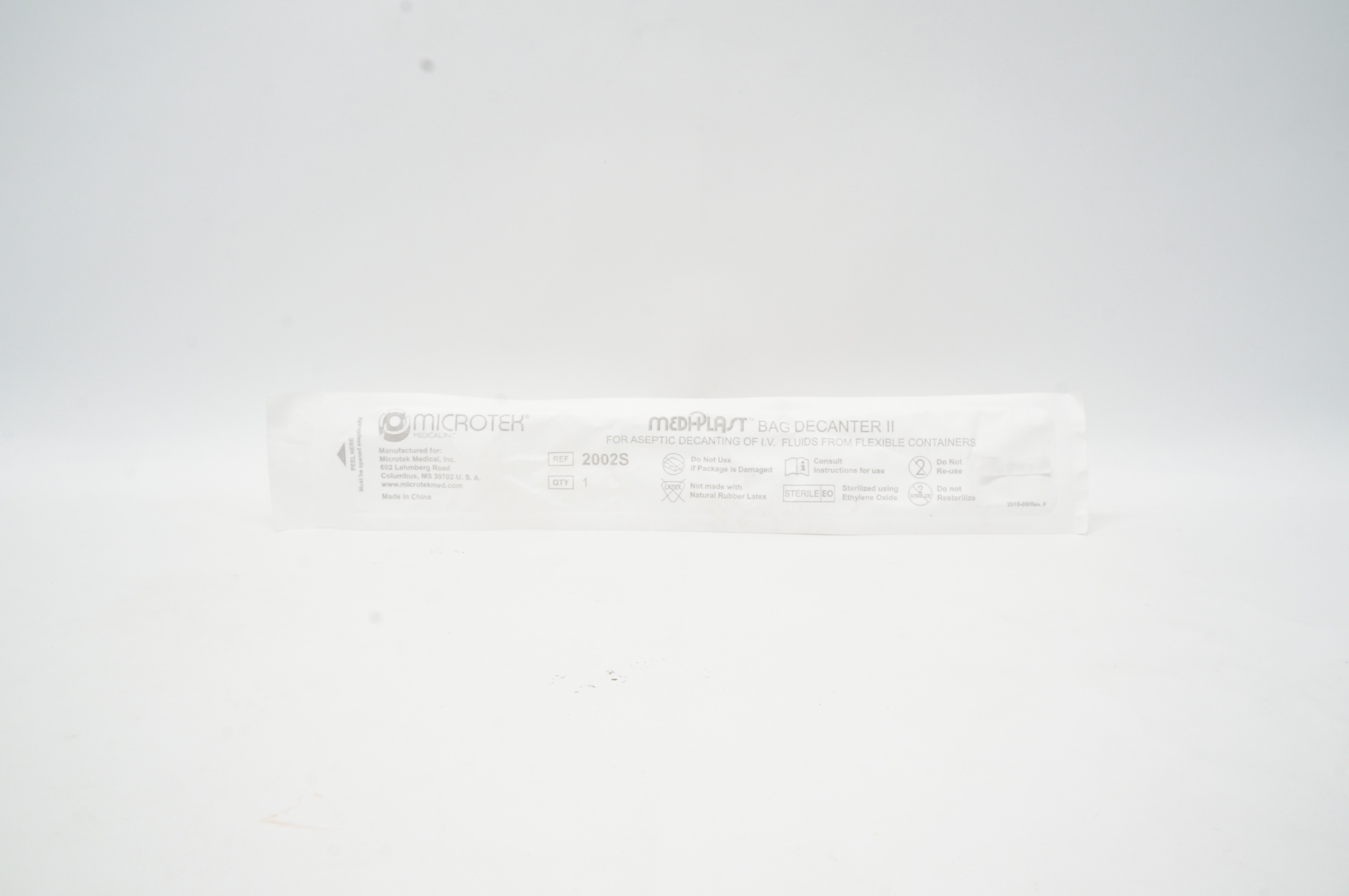 Microtek Medical 2002S Medi-Plast Bag Decanter II