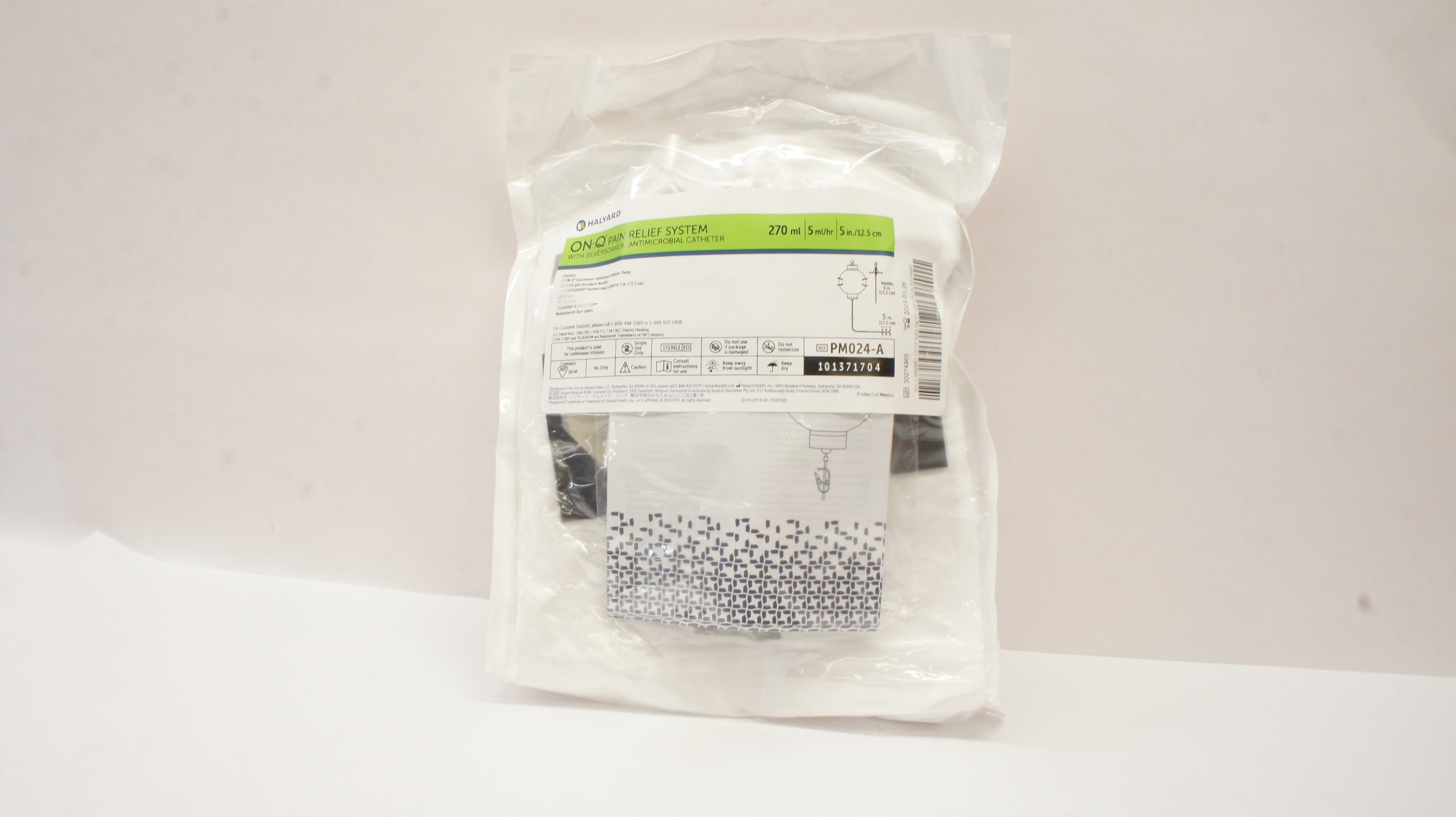 Halyard PM024-A On-Q Pain Relief Syst. w/Silversoaker Antimicobial Cath.270ml(x)
