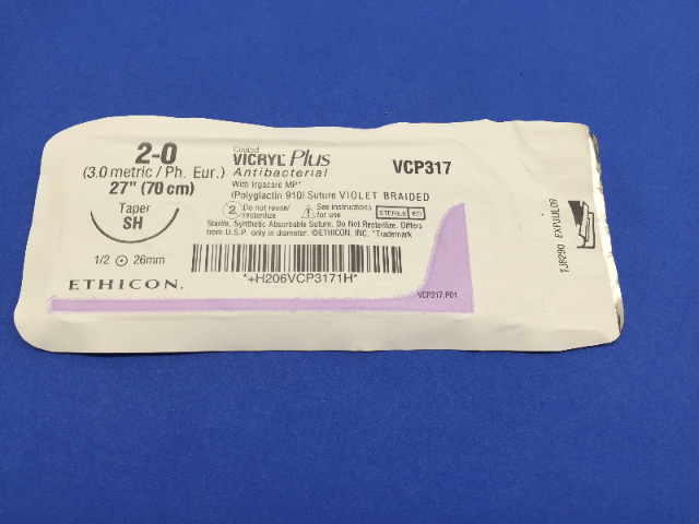Ethicon VCP317 VICRYL Plus, SH, Antibacterial, 27