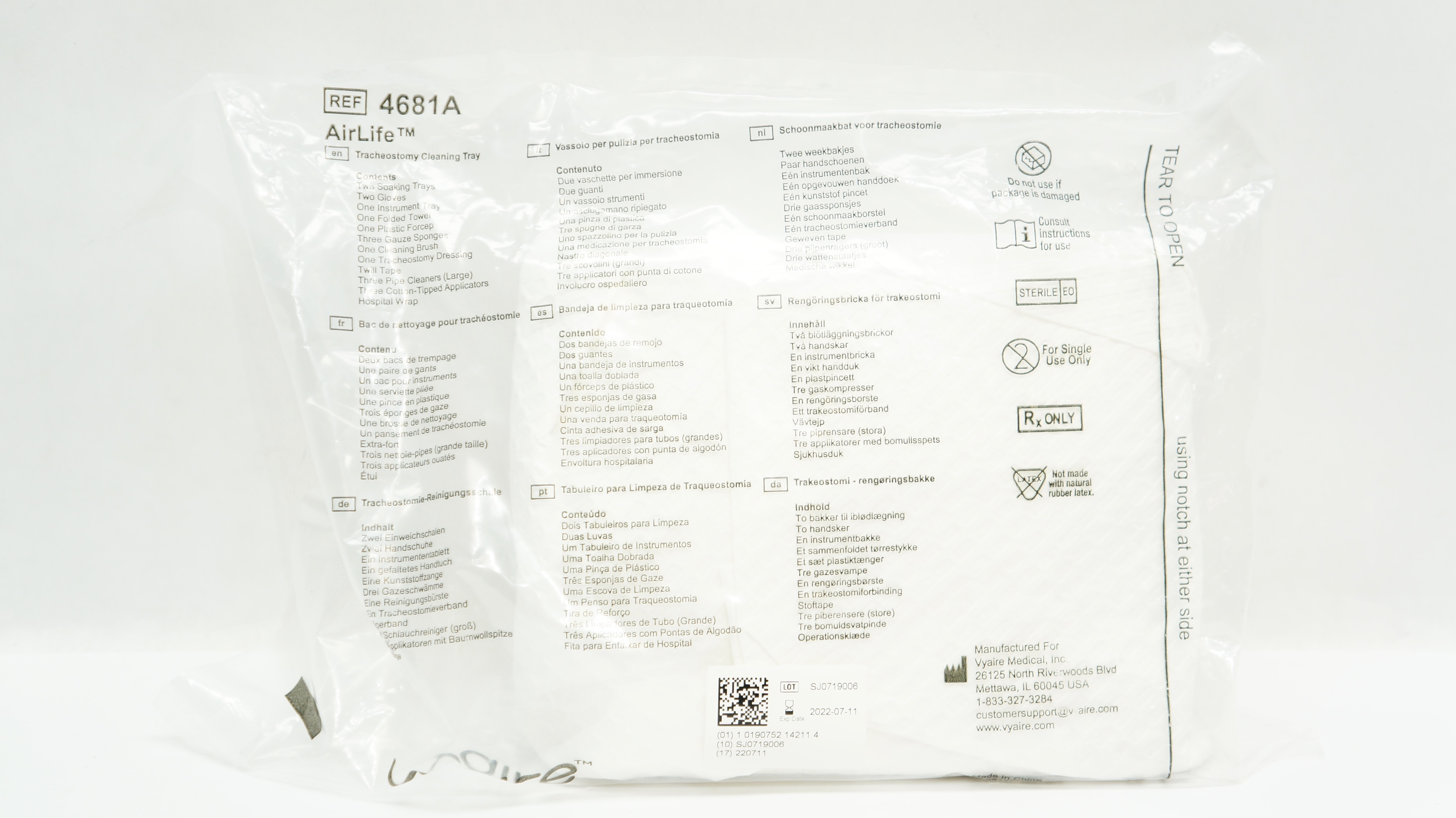 Vyaire 4681A AirLife Tracheostomy Cleaning Tray (x)