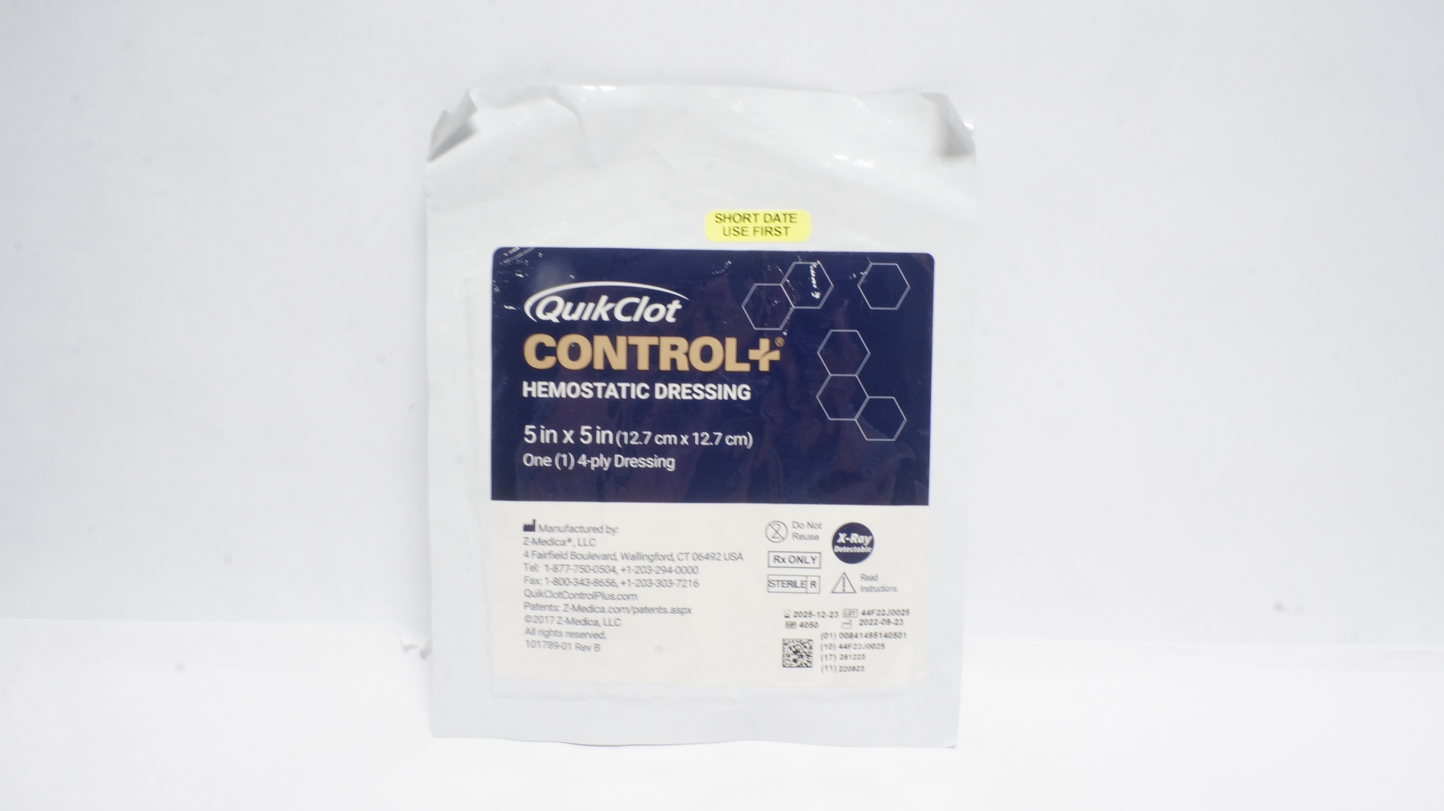 Z-Medical 4050 QuikClot Control+ Hemostatic Dressing 5In x 5In,4-Ply Dressing(x)
