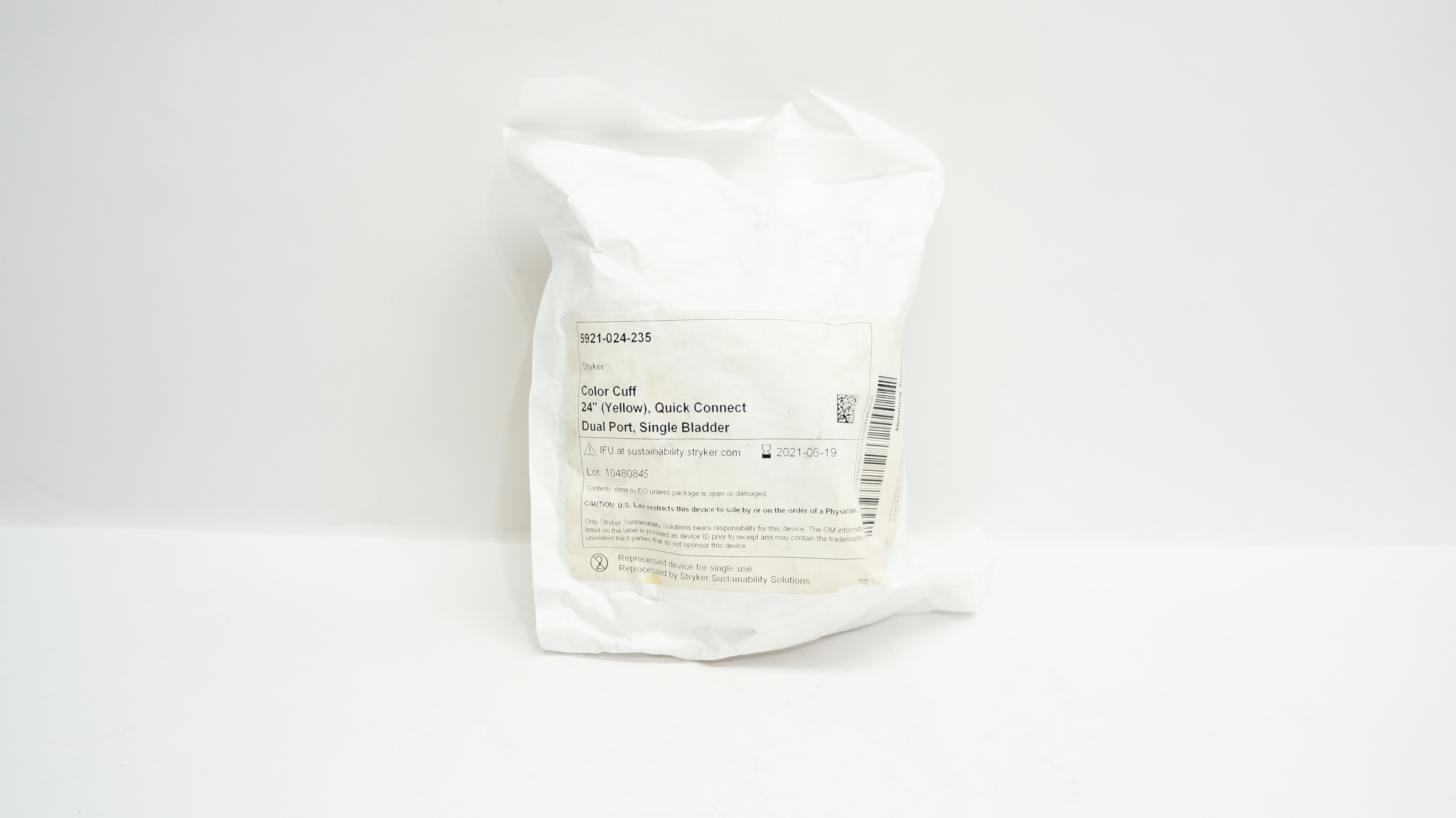 Stryker 5921-024-235 Color Cuff Quick Connect Dual Port Single Bladder 24inch(x)