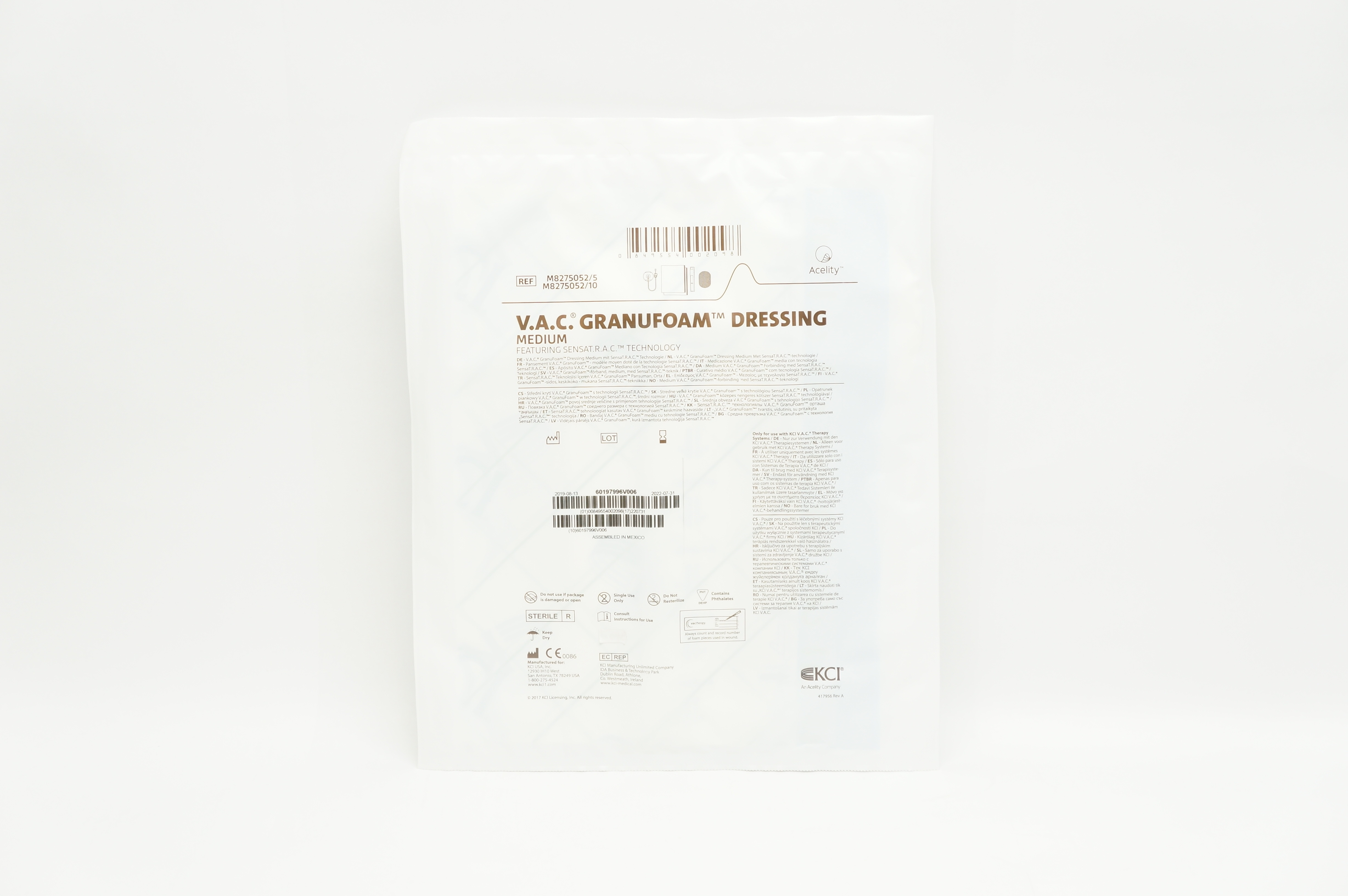 KCI M8275052/5 V.A.C. Granufoam Dressing, Medium