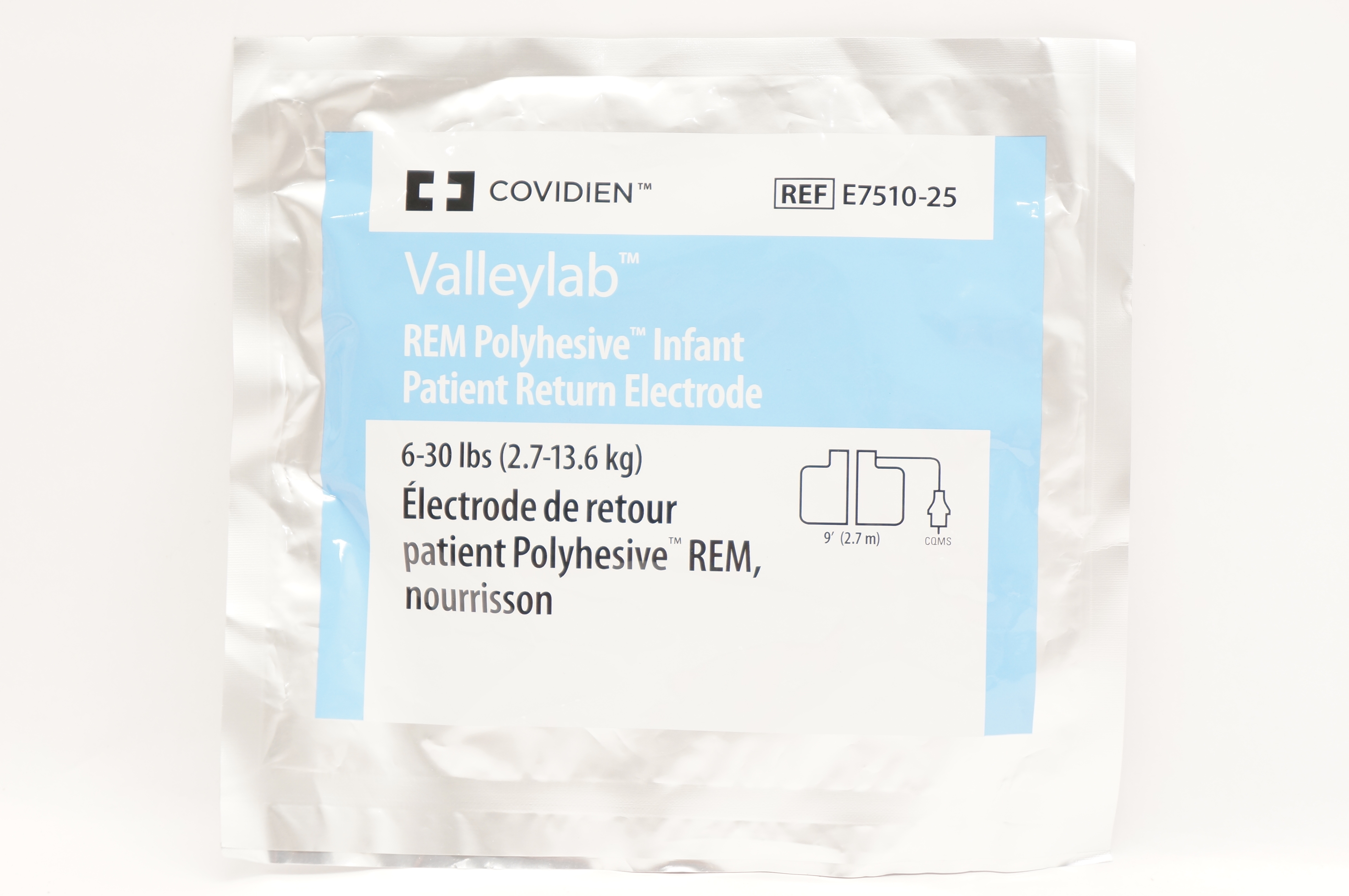 Covidien E7510-25 Valleylab REM Polyhesive Infant Electrode 6-30lbs (x)