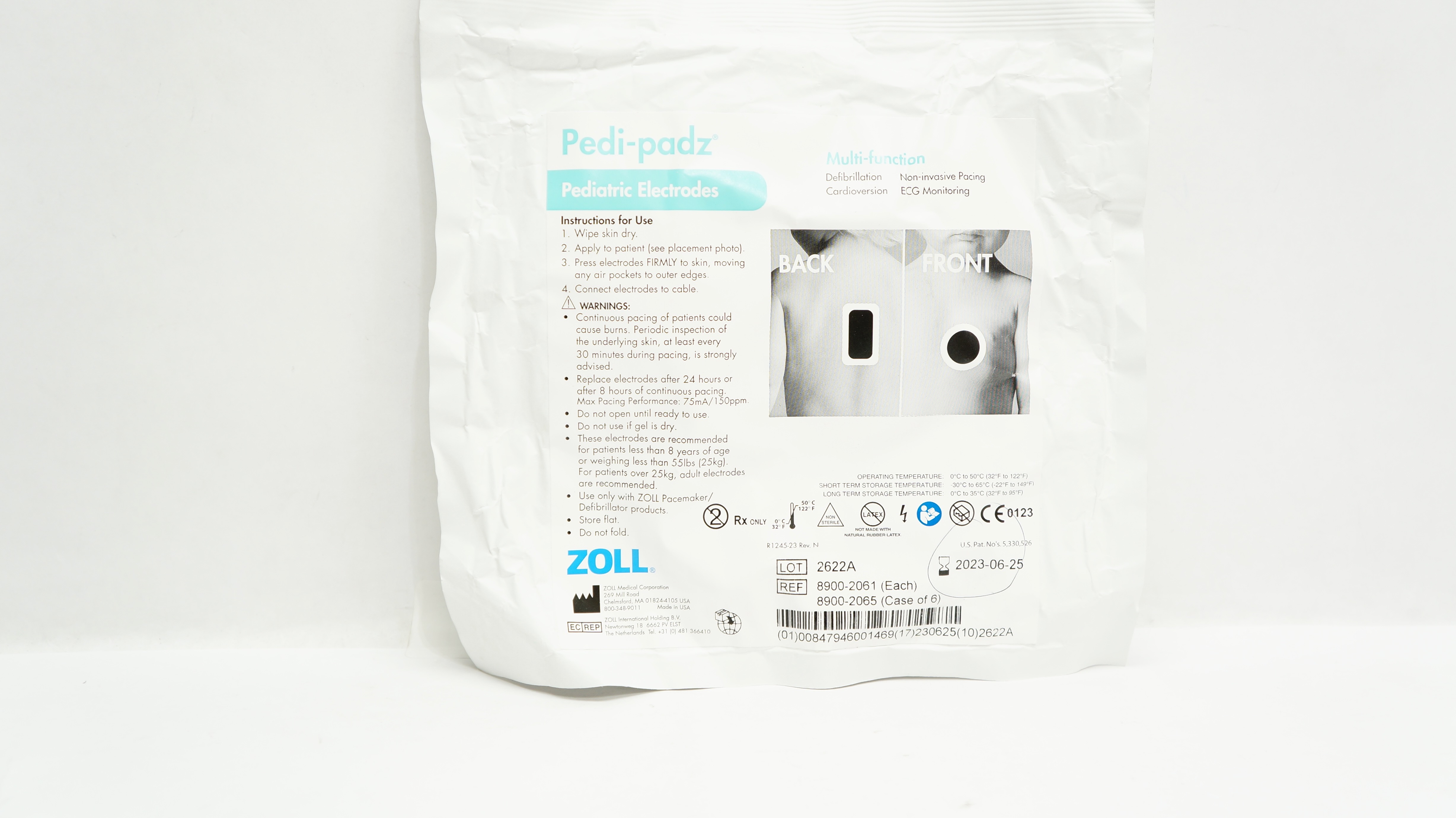 Zoll 8900-2061 Pedi-padz Multi-Function Pediatric Electrodes > 8Years >55lbs (x)