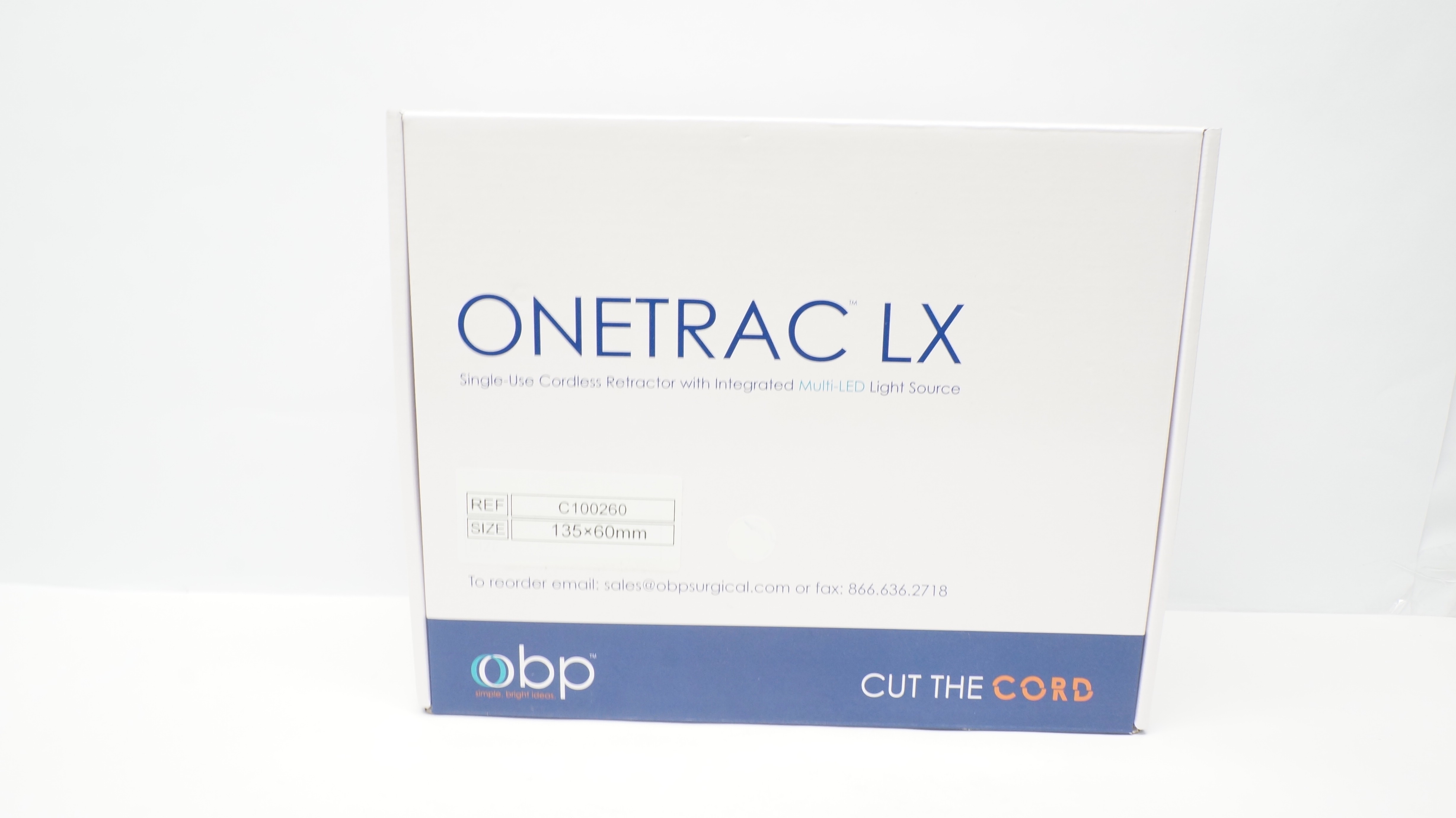 OBP C100260 Onetrac LX Cordless Retractor W/Integrated Light Source 135x60mm(x)