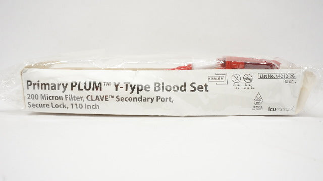 ICU Medical 14212-28 Primary Plum Y-Type Blood Set, 200Micron Filter, 110inch