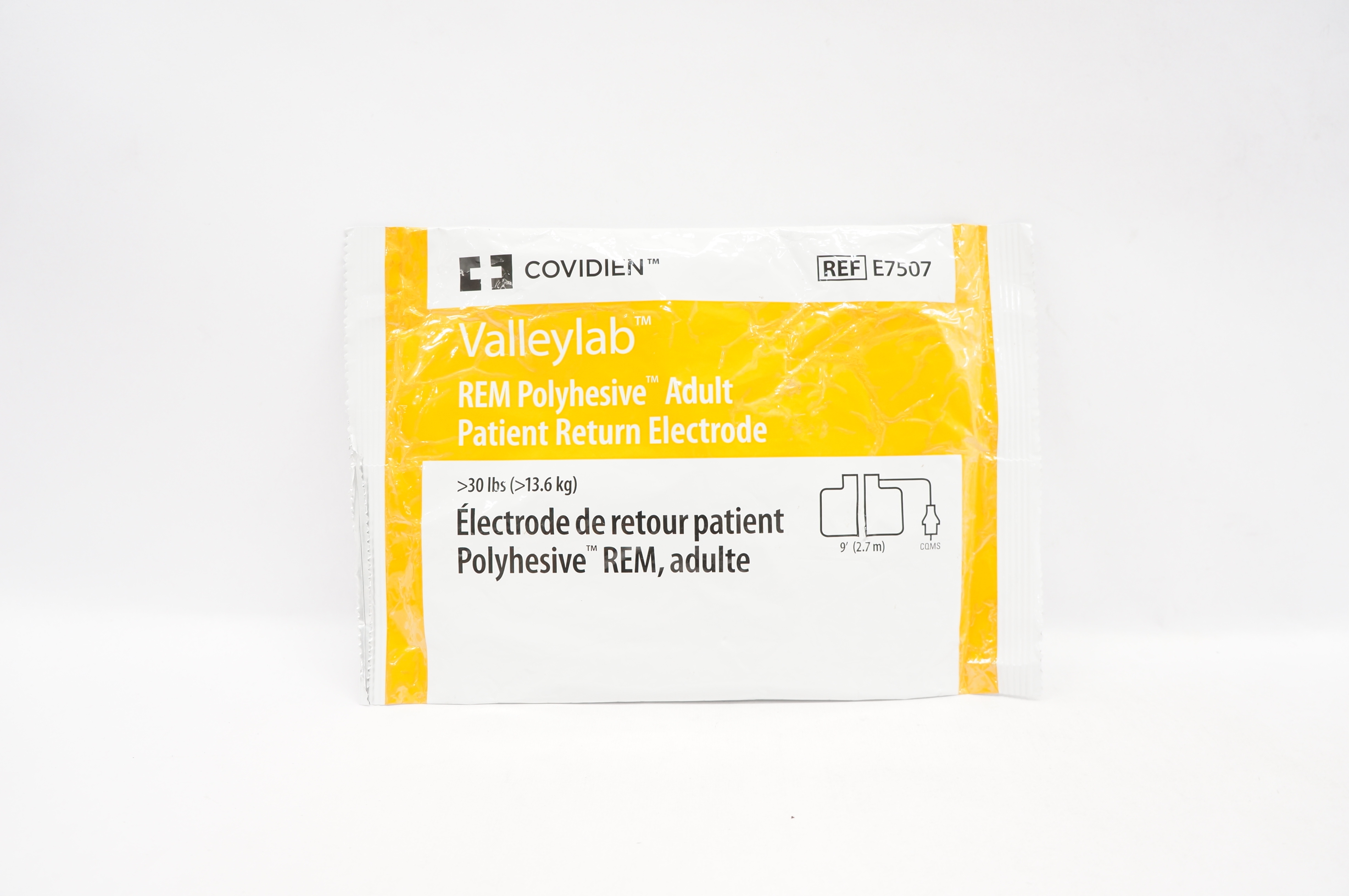 Covidien E7507 ValleyLab REM Polyhesive Adult Patient Return Electrode >30lbs(x)