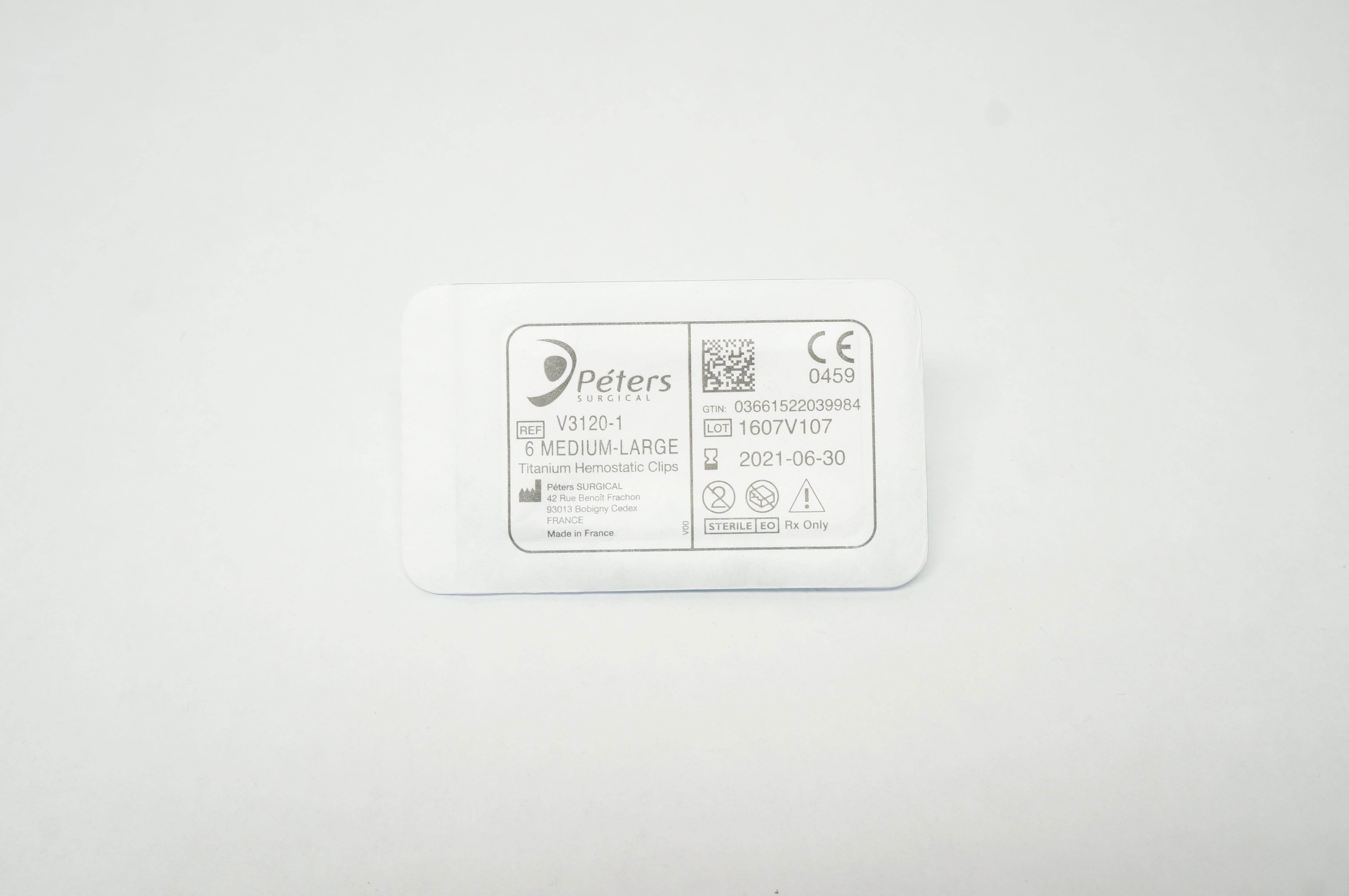 Peters Surgical V3120-1 Titanium Hemostatic Clips 6 Medium-Large (x)